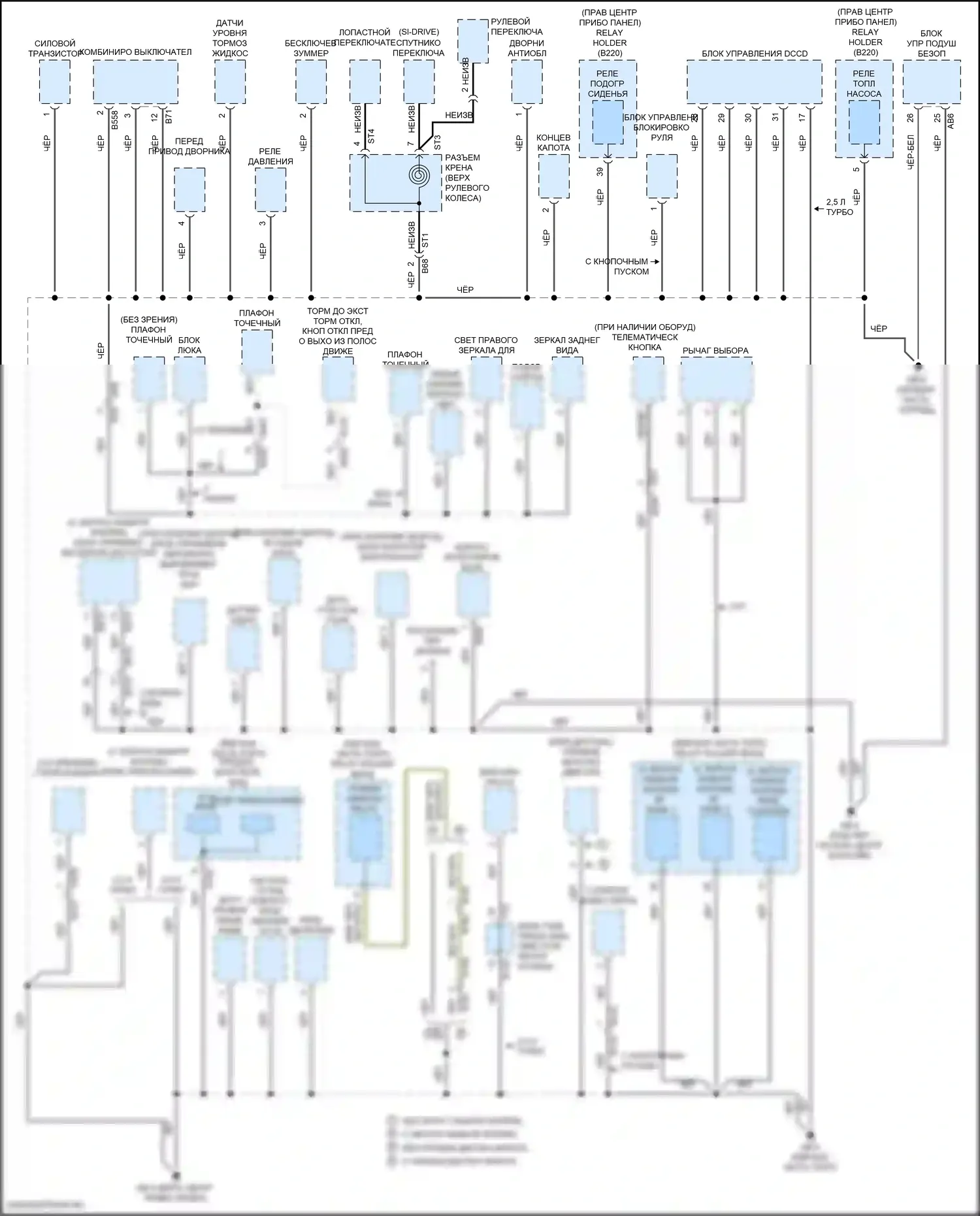 WRX Subaru VA рестайлинг (2016-2021): Электросхема точек подключения масс (2 из 4) 