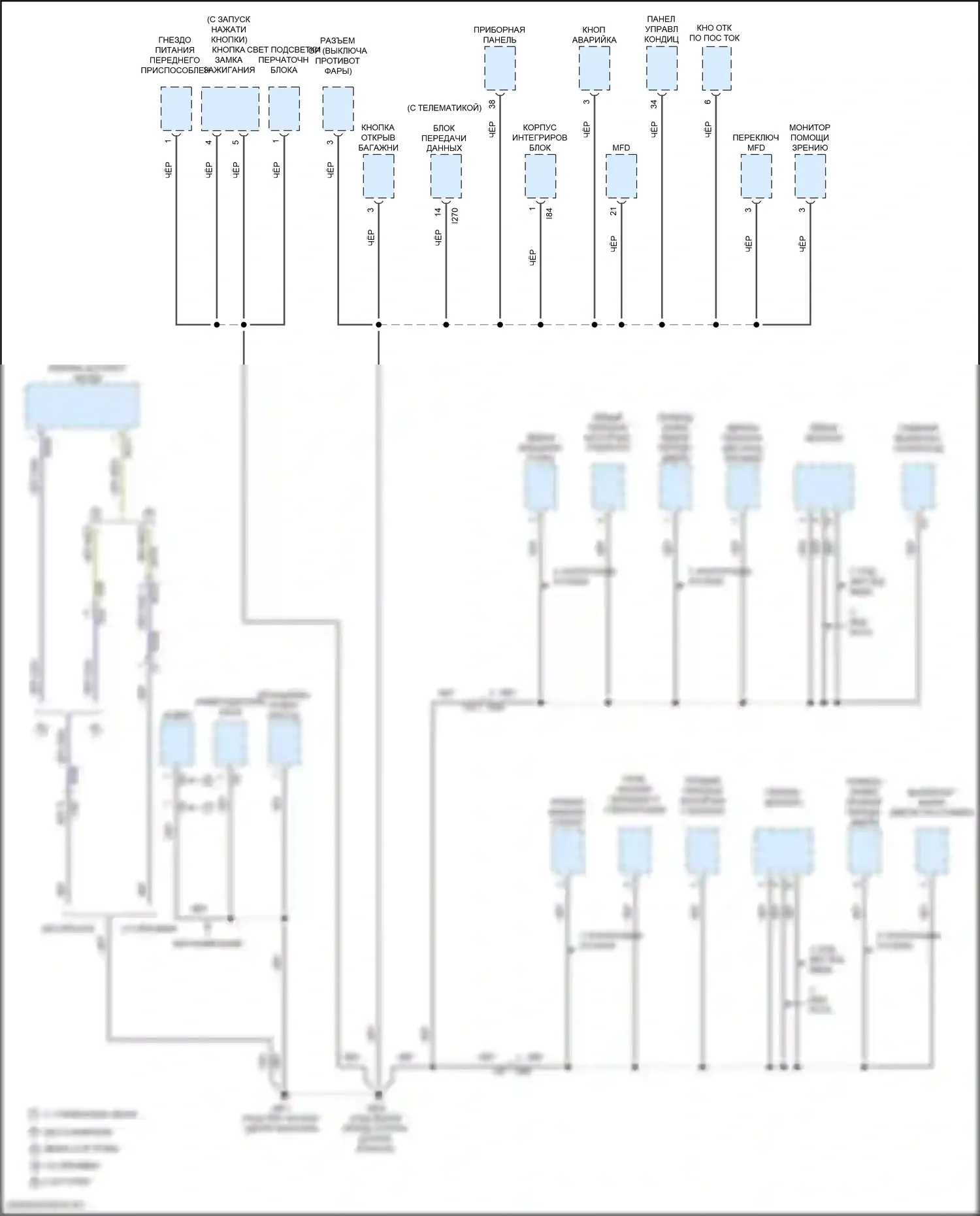 WRX Subaru VA рестайлинг (2016-2021): Электросхема точек подключения масс (3 из 4) 