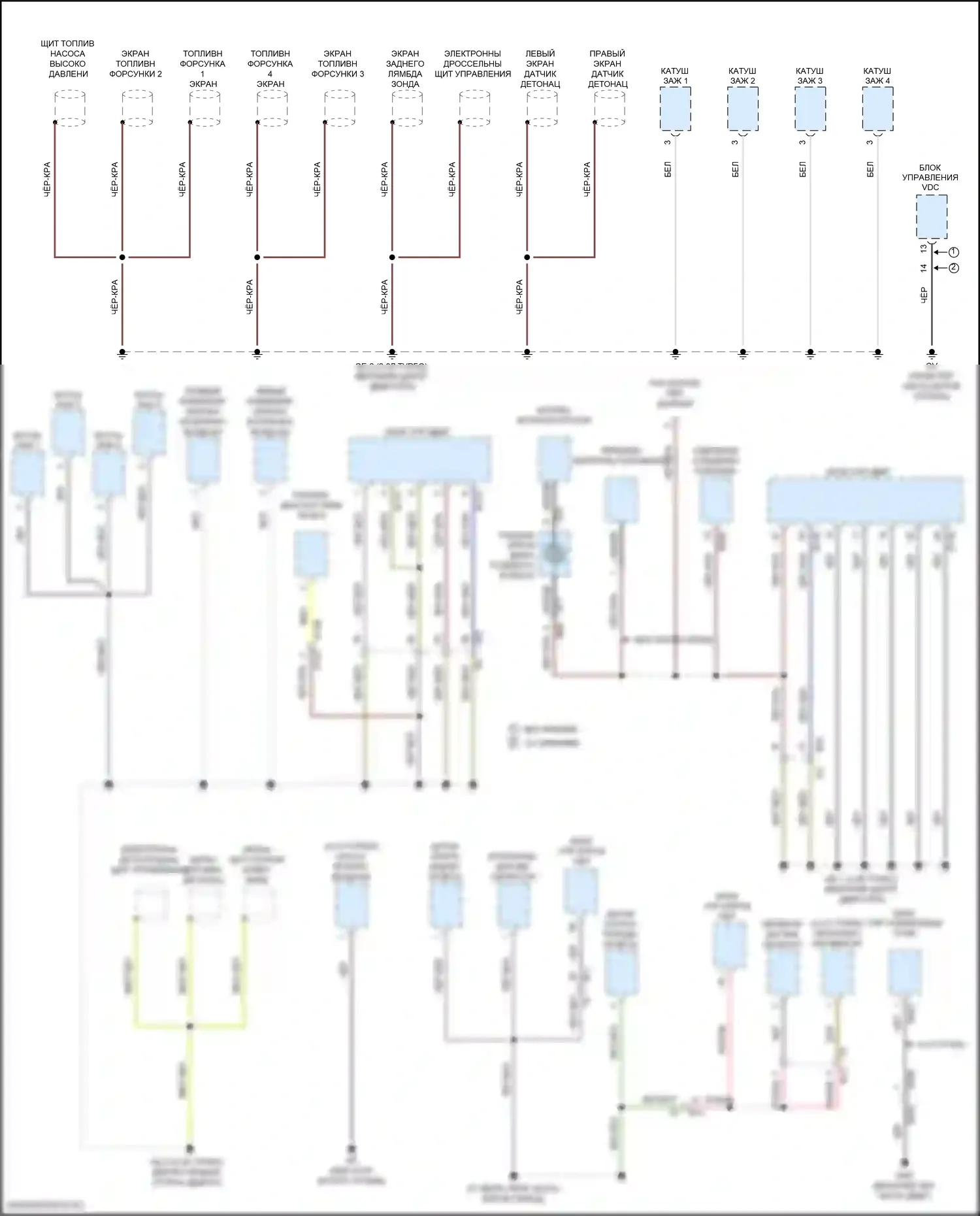 WRX Subaru VA рестайлинг (2016-2021): Электросхема точек подключения масс (4 из 4) 