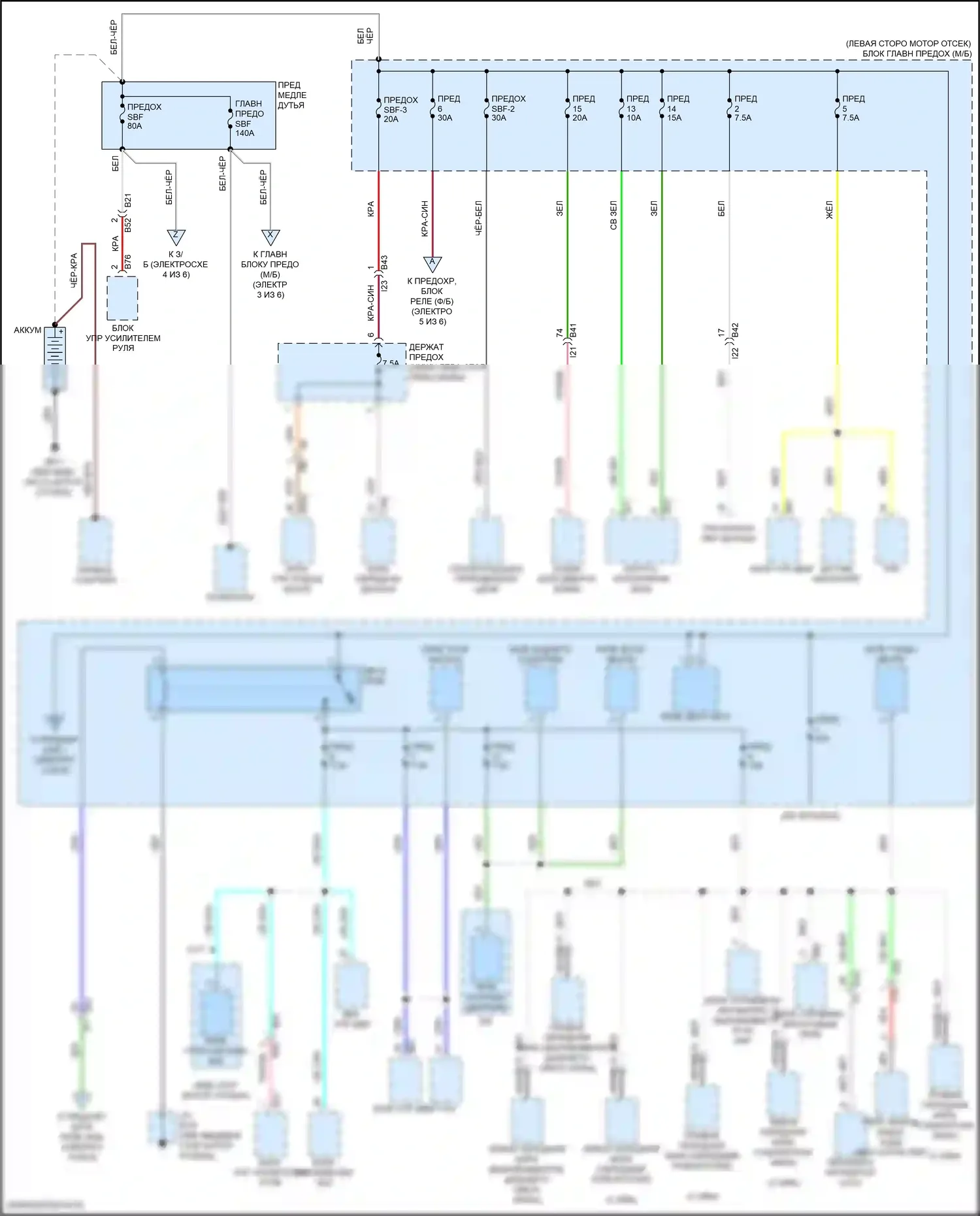 WRX Subaru VB (2021-2024): Электросхема блока предохранителей реле, без включения кнопки (1 из 6) 