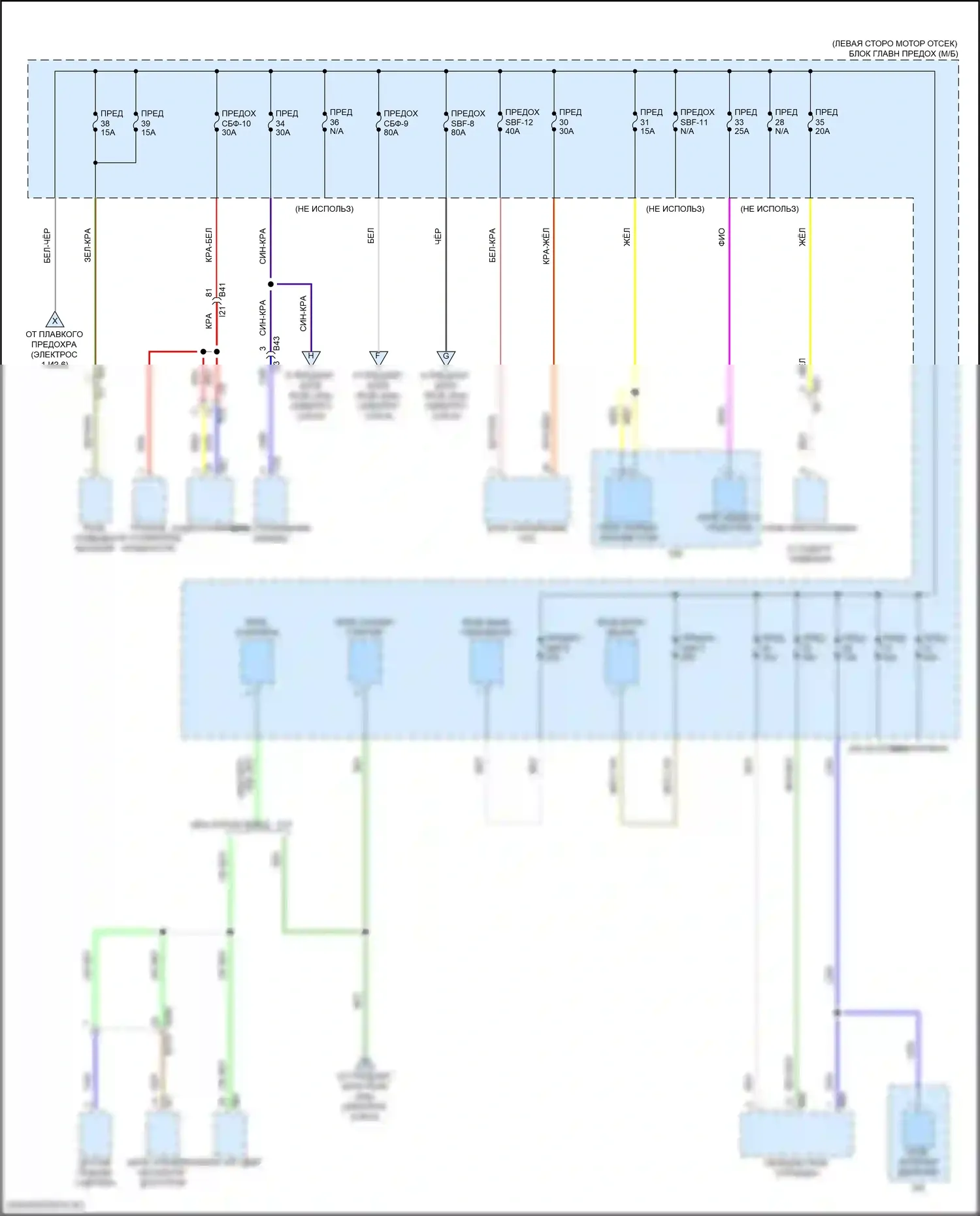 WRX Subaru VB (2021-2024): Электросхема блока предохранителей реле, без включения кнопки (3 из 6) 
