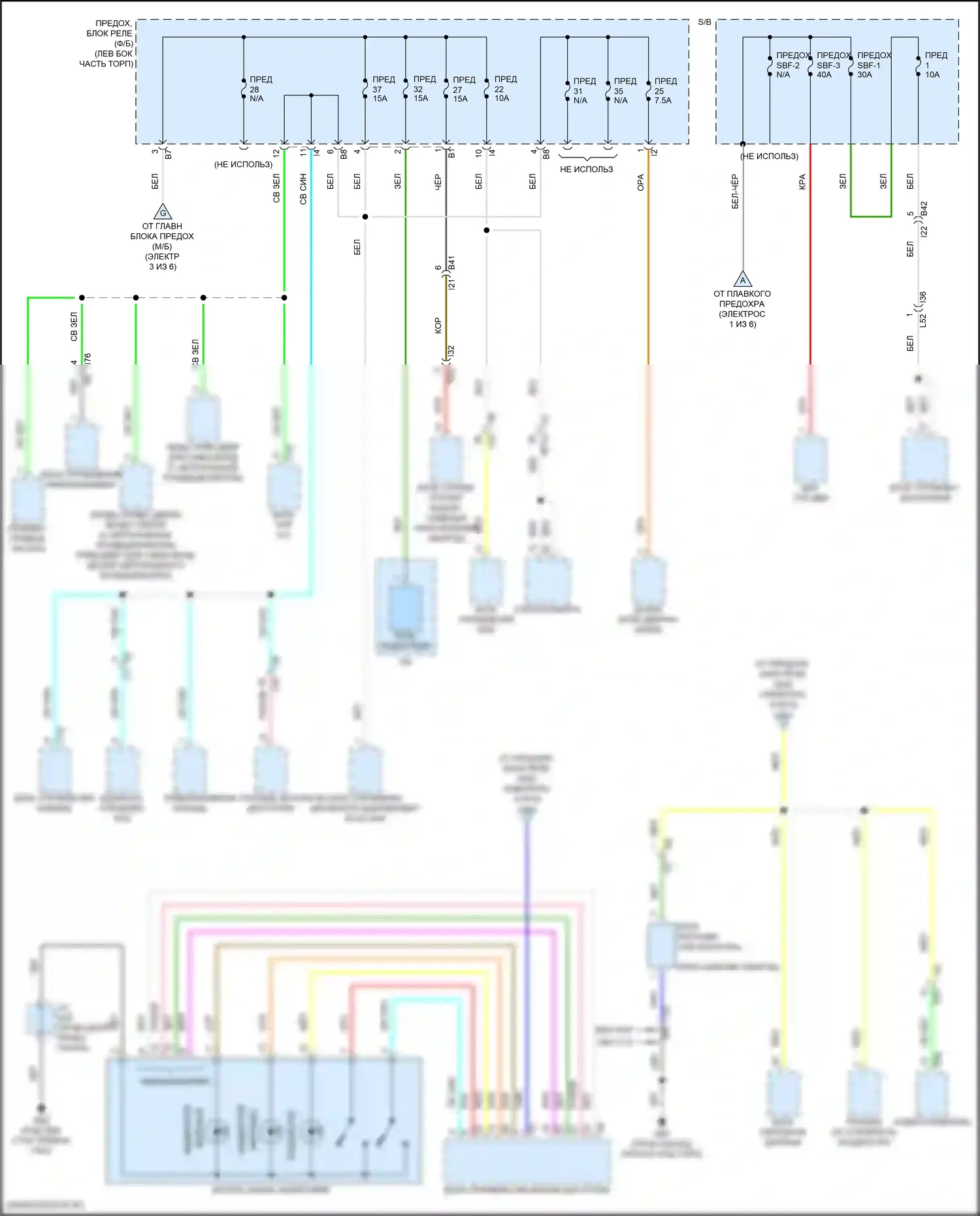 WRX Subaru VB (2021-2024): Электросхема блока предохранителей реле, с кнопочным включением (4 из 6) 
