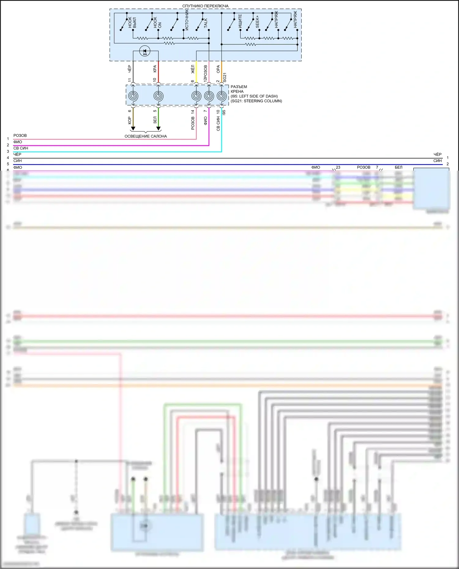WRX Subaru VB (2021-2024): Электросхема магнитолы, с усилителем звука (2 из 3) 