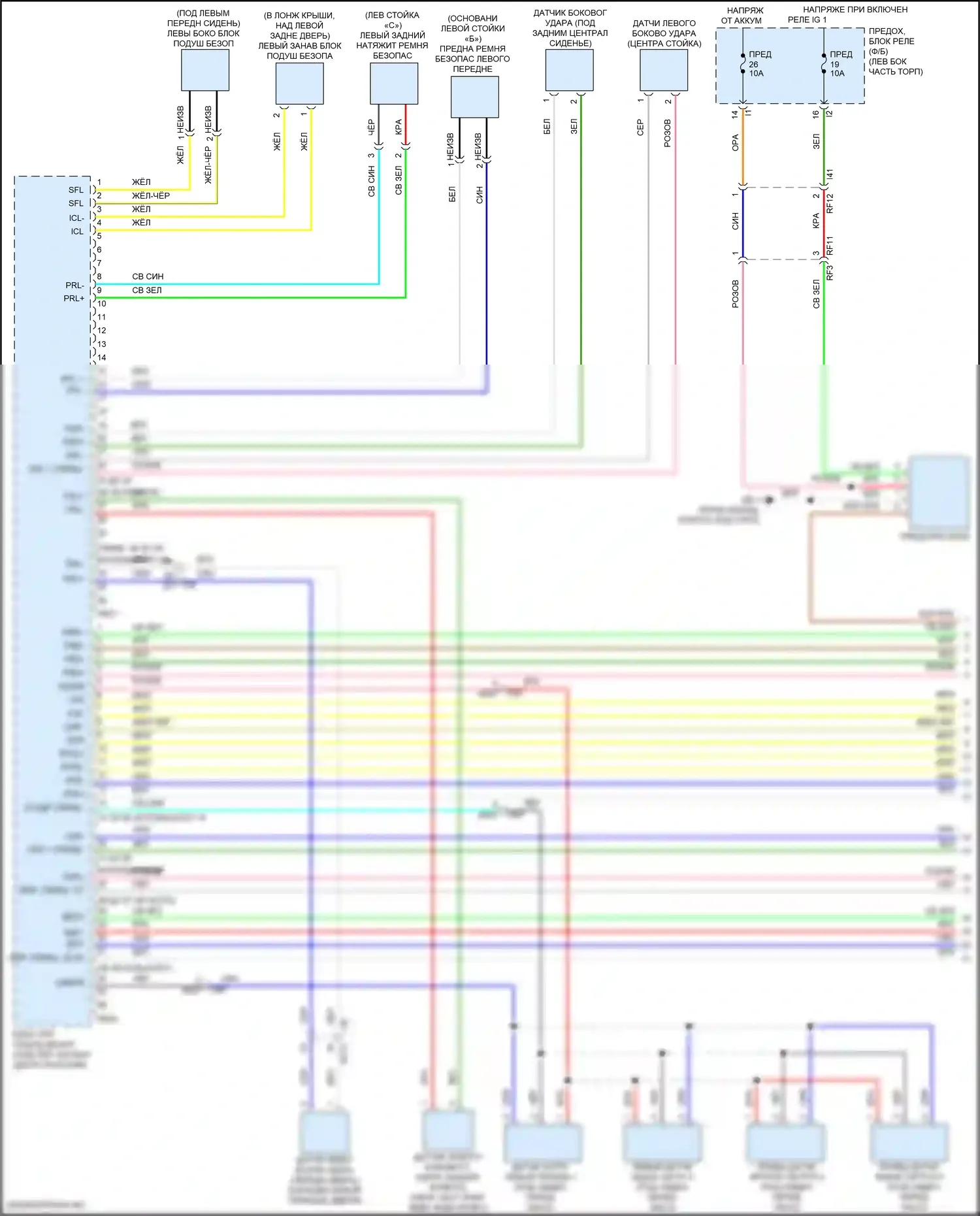 WRX Subaru VB (2021-2024): Электросхема подушек безопасности (1 из 3) 