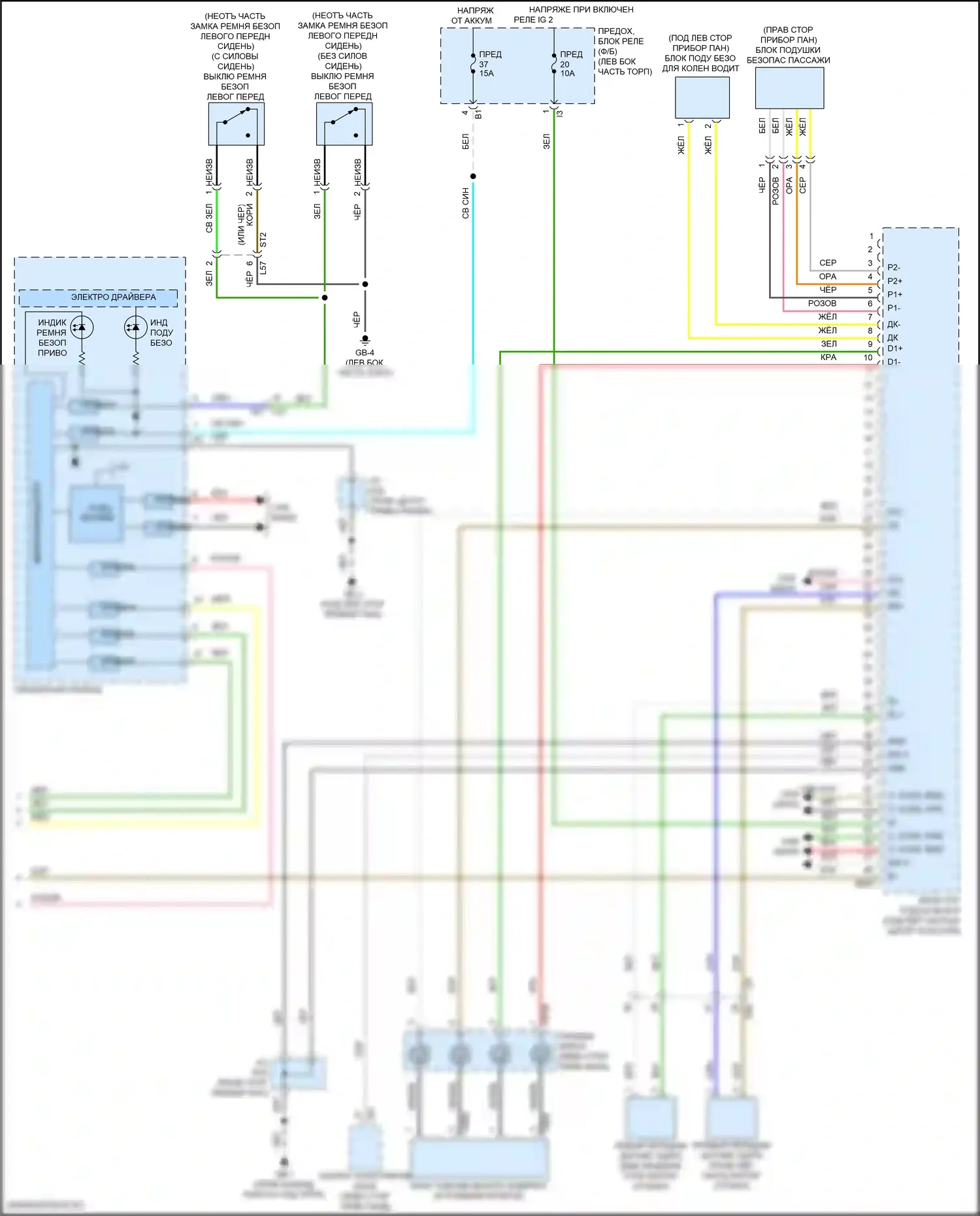 WRX Subaru VB (2021-2024): Электросхема подушек безопасности (3 из 3) 