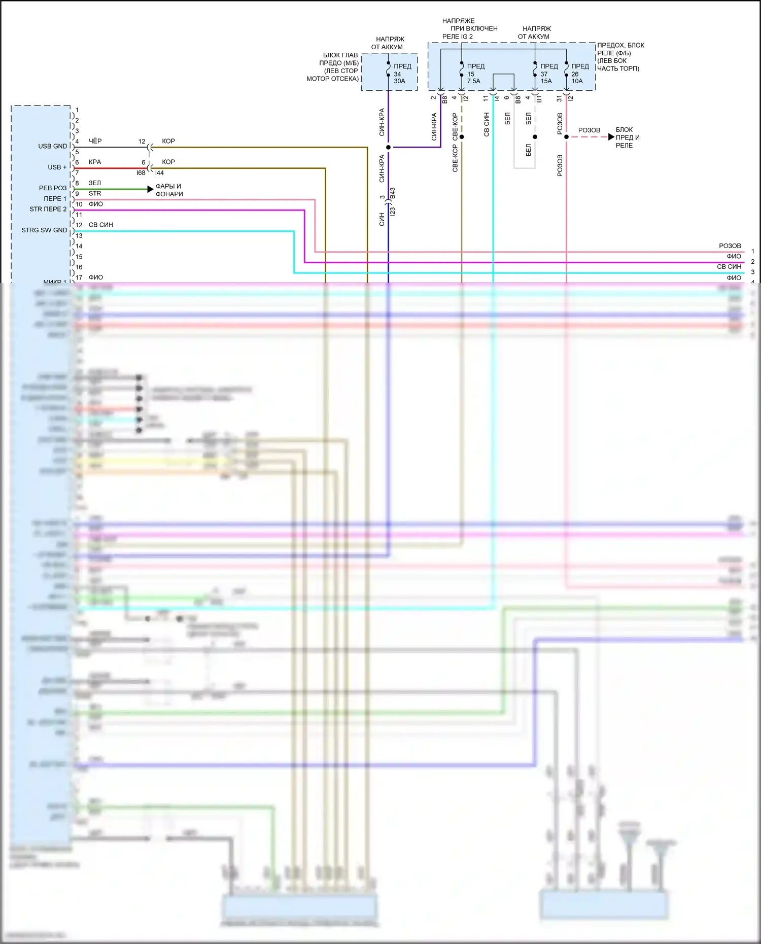 WRX Subaru VB (2021-2024): Электросхема навигации, без аудио усилителя и телематики (1 из 3) 