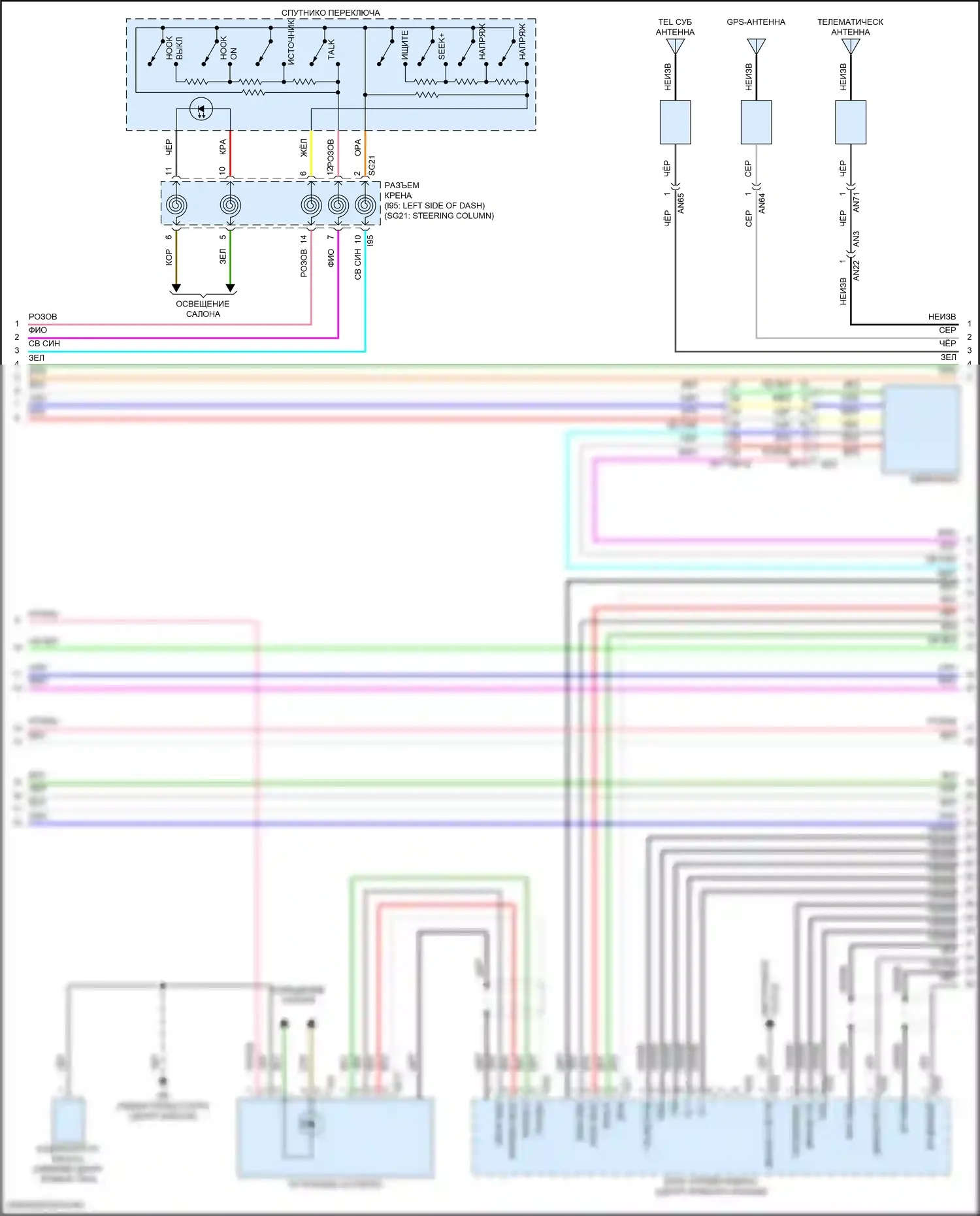 WRX Subaru VB (2021-2024): Электросхема навигации, без усилителя звука, с телематикой (2 из 4) 