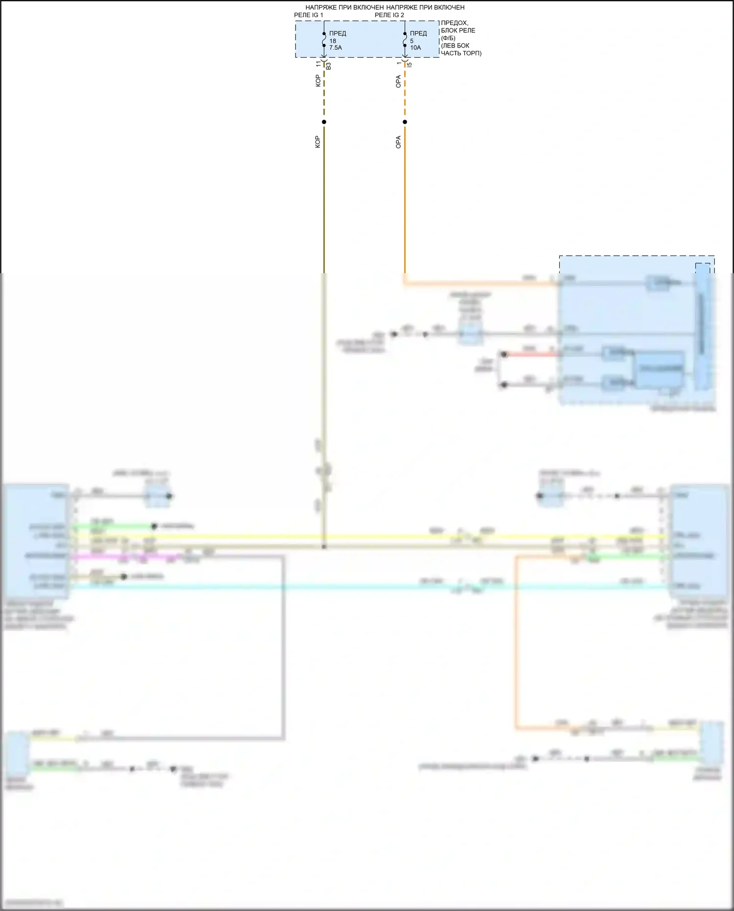 WRX Subaru VB (2021-2024): Электросхема системы обнаружения заднего транспортного средства 
