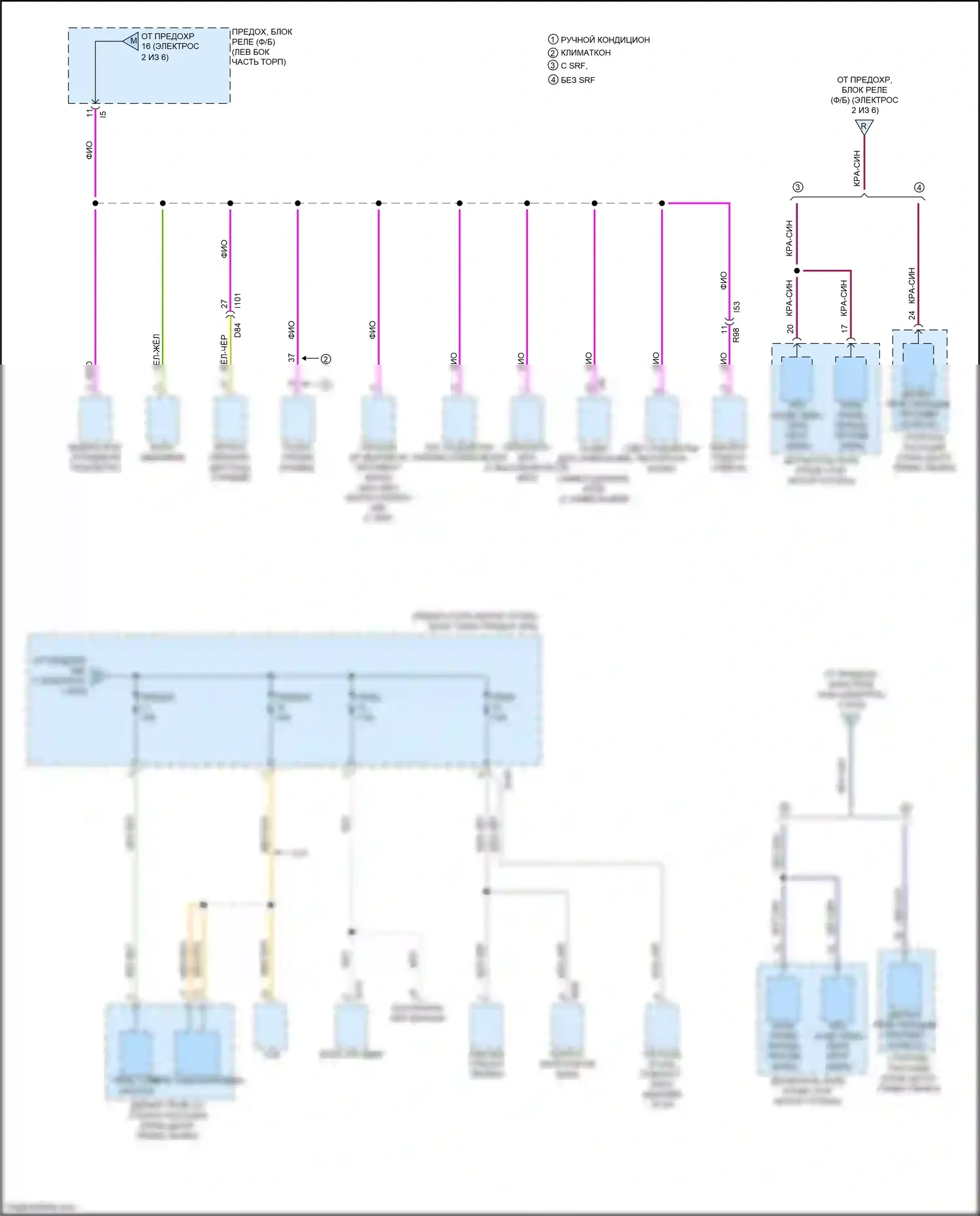 XV Subaru GP рестайлинг (2015-2017): Электросхема блока предохранителей реле, без hev, с кнопочным включением (3 из 6) 