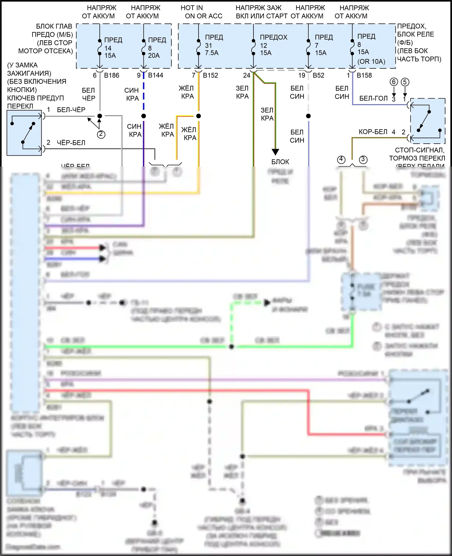 XV Subaru GP рестайлинг (2015-2017): Электросхема блокировки селектора 