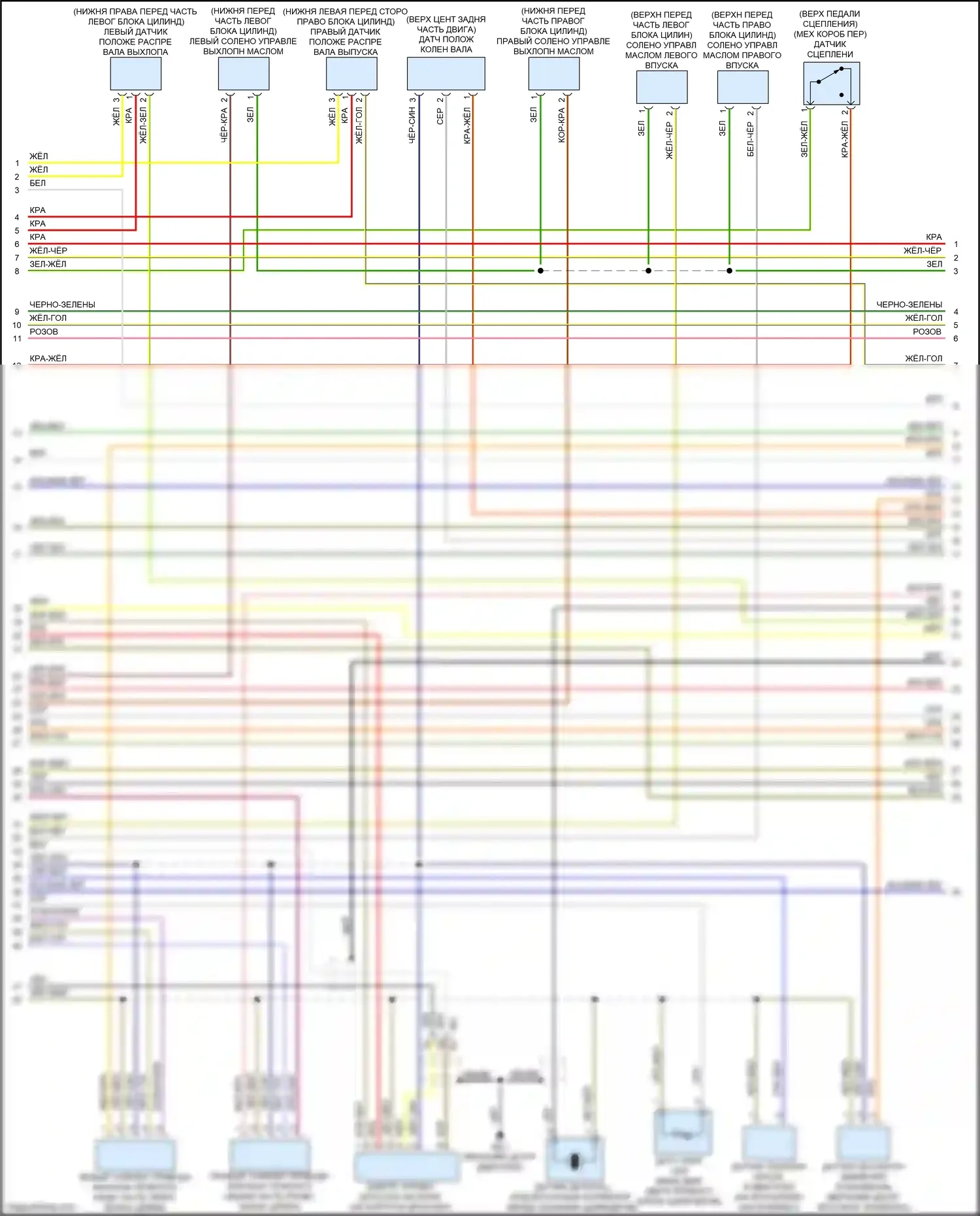 XV Subaru GP рестайлинг (2015-2017): Электросхема двигателя 2.0l (2 из 5) 