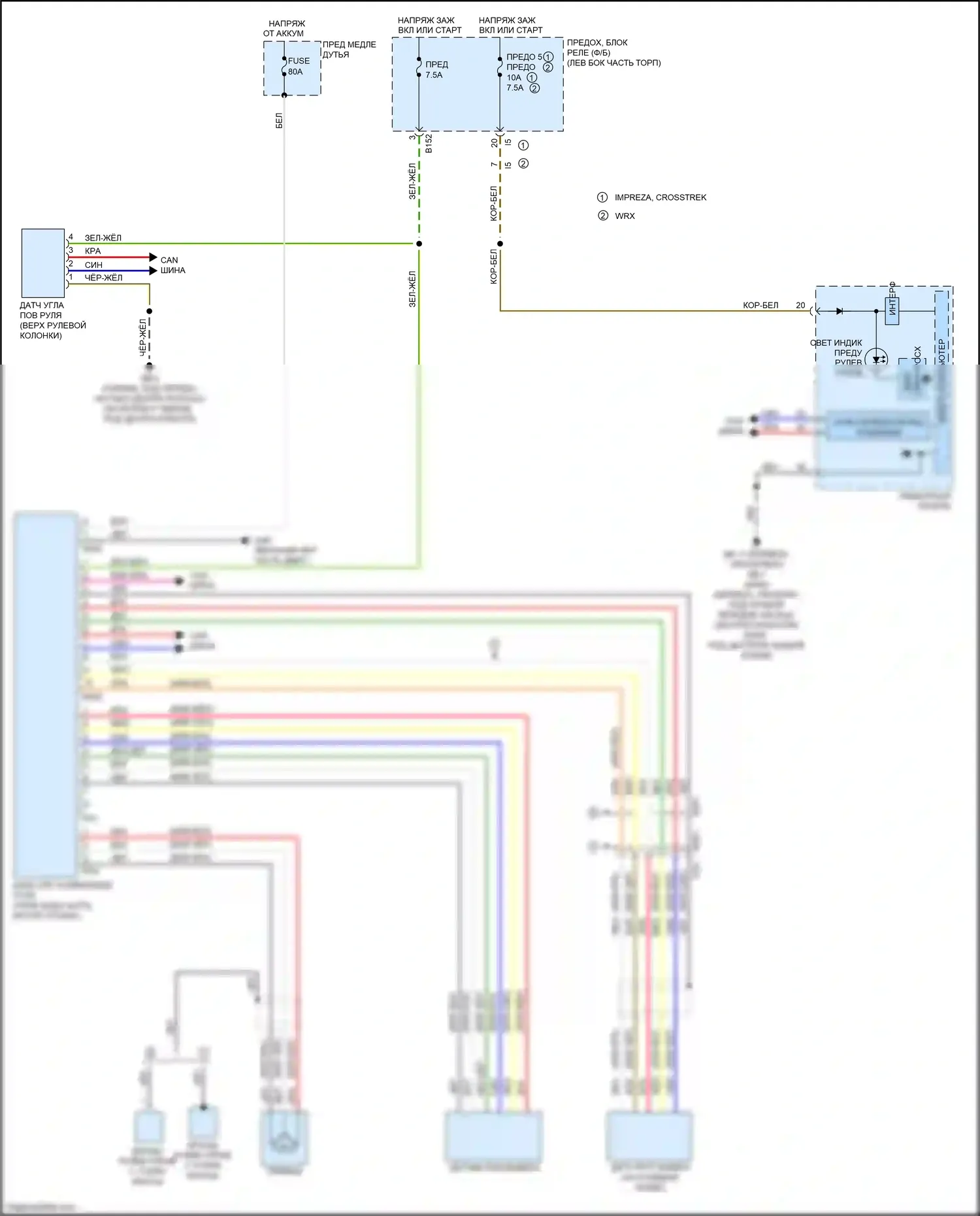 XV Subaru GP рестайлинг (2015-2017): Электросхема электроусилителя руля 