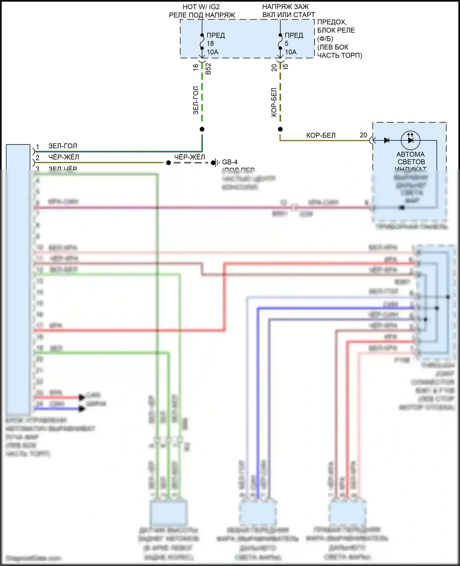 XV Subaru GP рестайлинг (2015-2017): Электросхема корректора фар, с hev 
