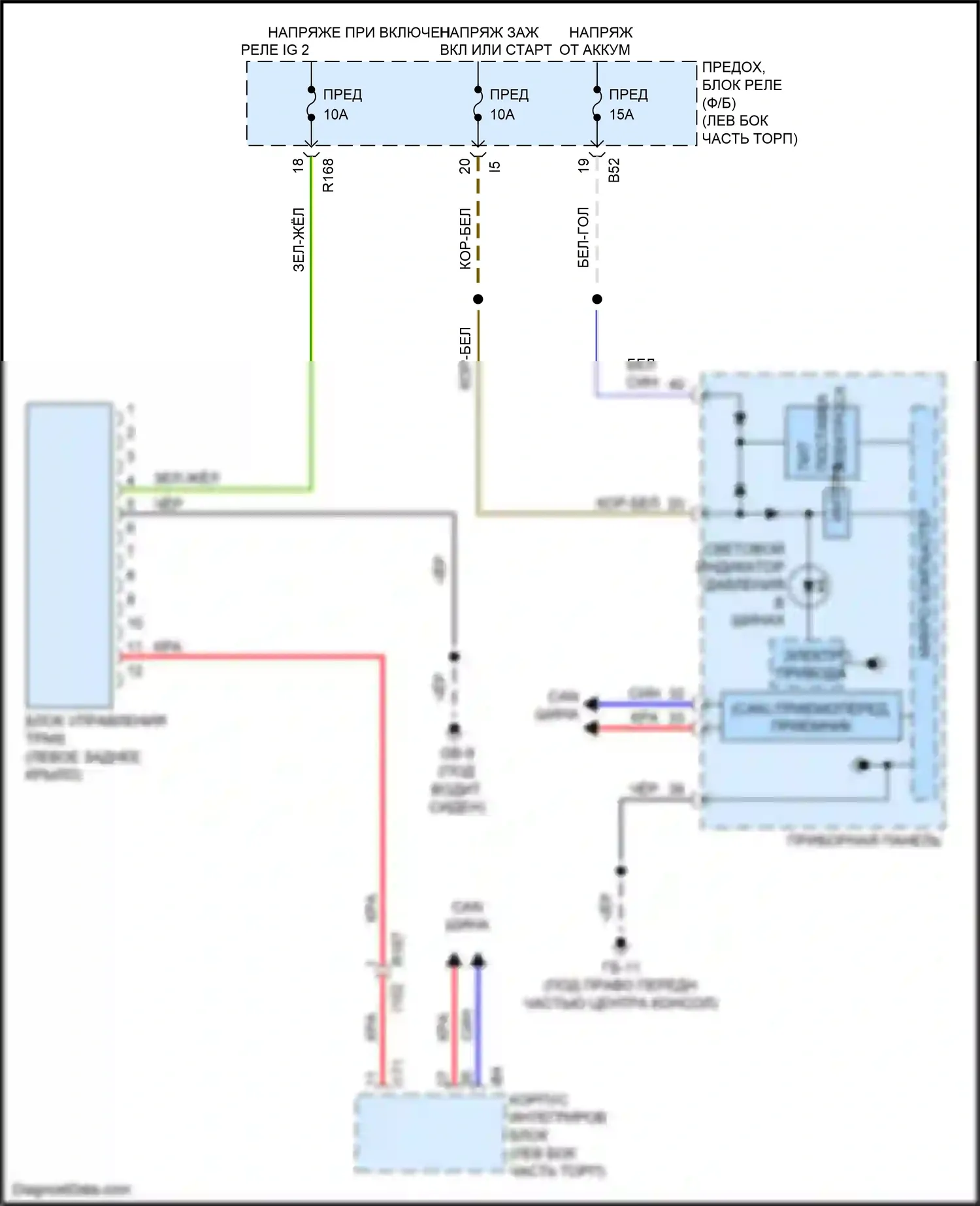 XV Subaru GP рестайлинг (2015-2017): Электросхема контроля давления в шинах, с hev 