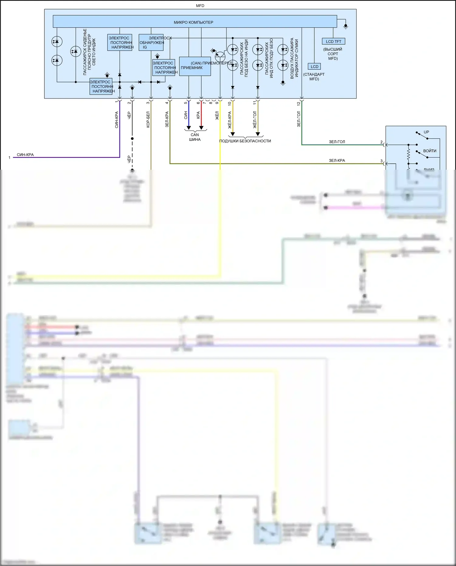 XV Subaru GP рестайлинг (2015-2017): Электросхема приборной панели, без hev (2 из 3) 