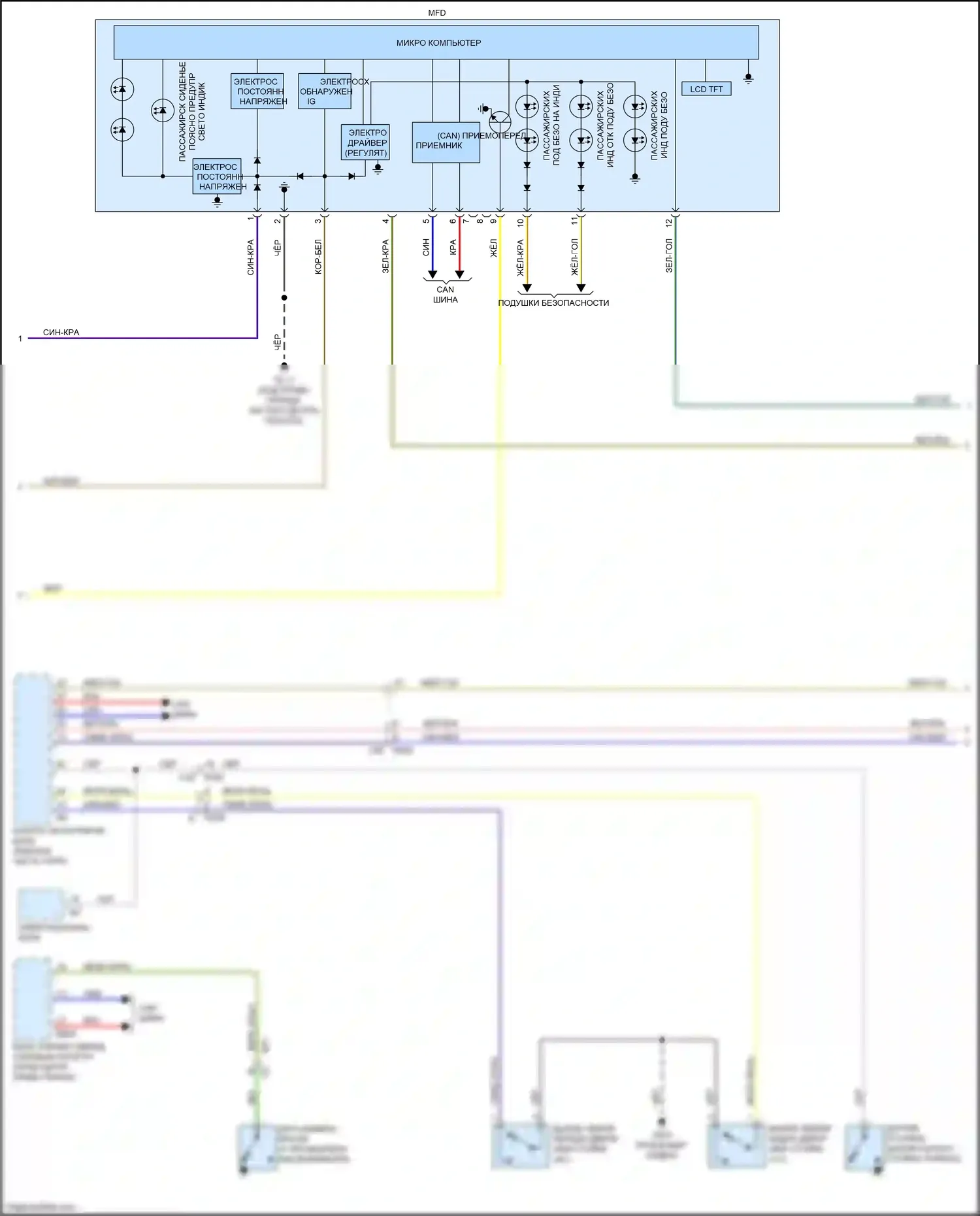 XV Subaru GP рестайлинг (2015-2017): Электросхема приборной панели, с hev (2 из 3) 
