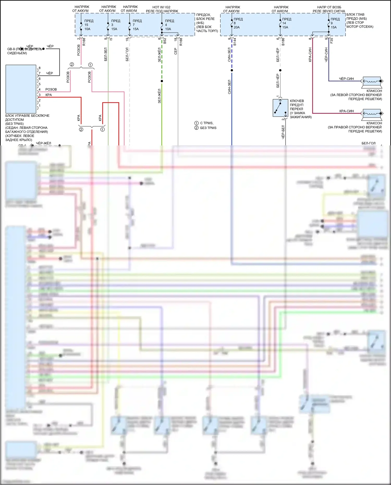 XV Subaru GP рестайлинг (2015-2017): Электросхема с защитой от взлома, без системы hev и бесключевого доступа (1 из 2) 
