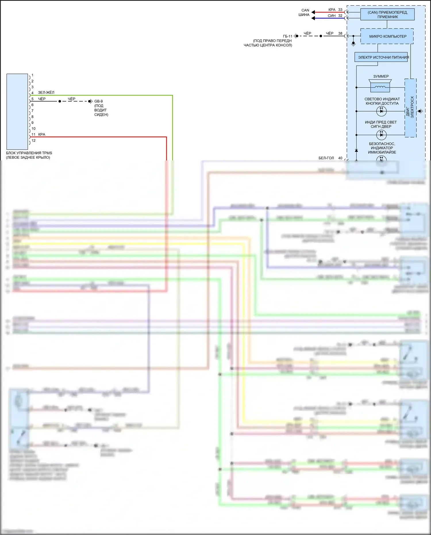 XV Subaru GP рестайлинг (2015-2017): Электросхема защиты от взлома, с hev (2 из 4) 