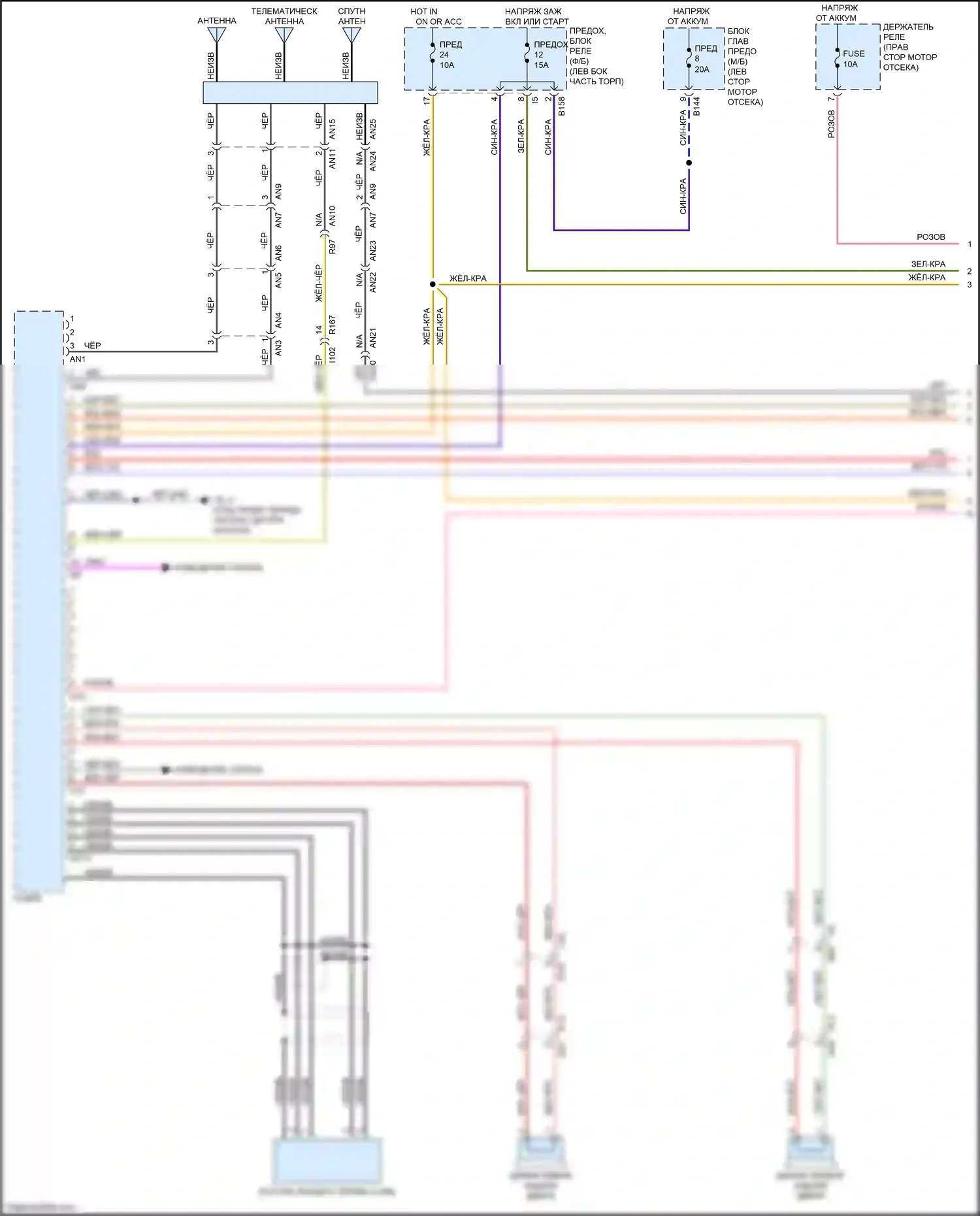 XV Subaru GP рестайлинг (2015-2017): Электросхема навигации, гибрид с телематикой (1 из 3) 