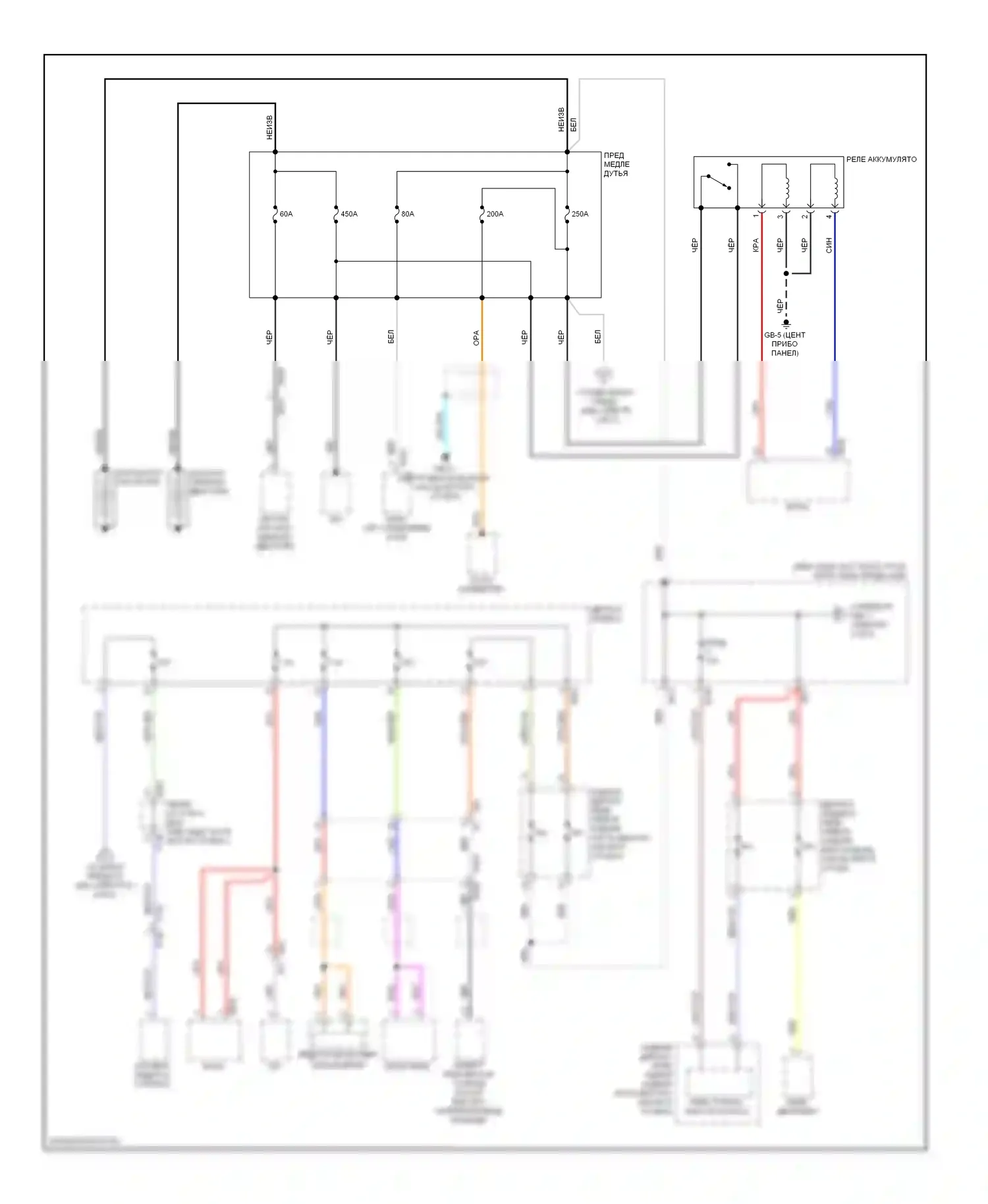 XV Subaru GP (2011-2016): Электросхема блока предохранителей реле, с hev, без включения кнопки (1 из 5) 