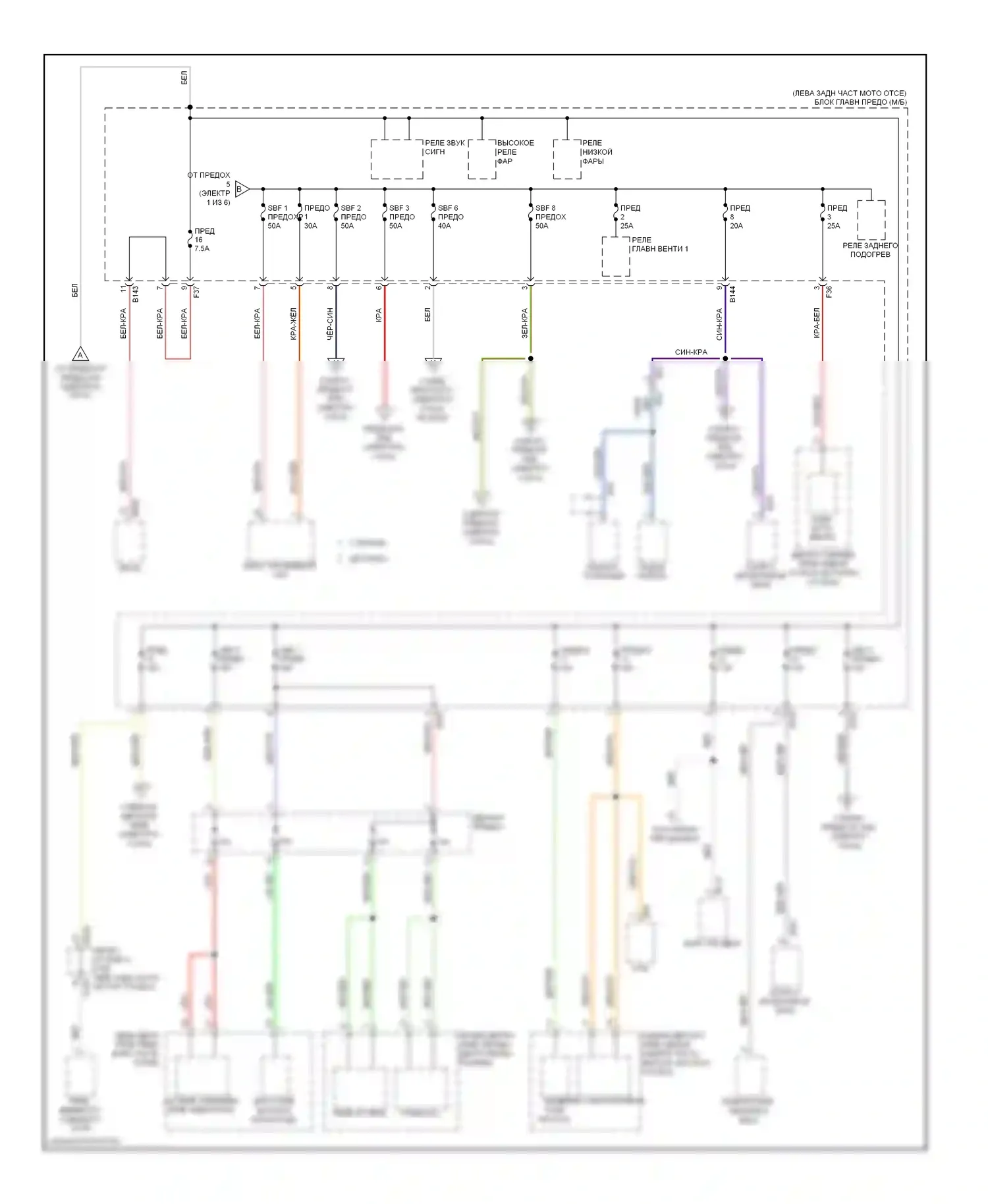 XV Subaru GP (2011-2016): Электросхема блока предохранителей реле, с hev и кнопочным пуском (2 из 6) 