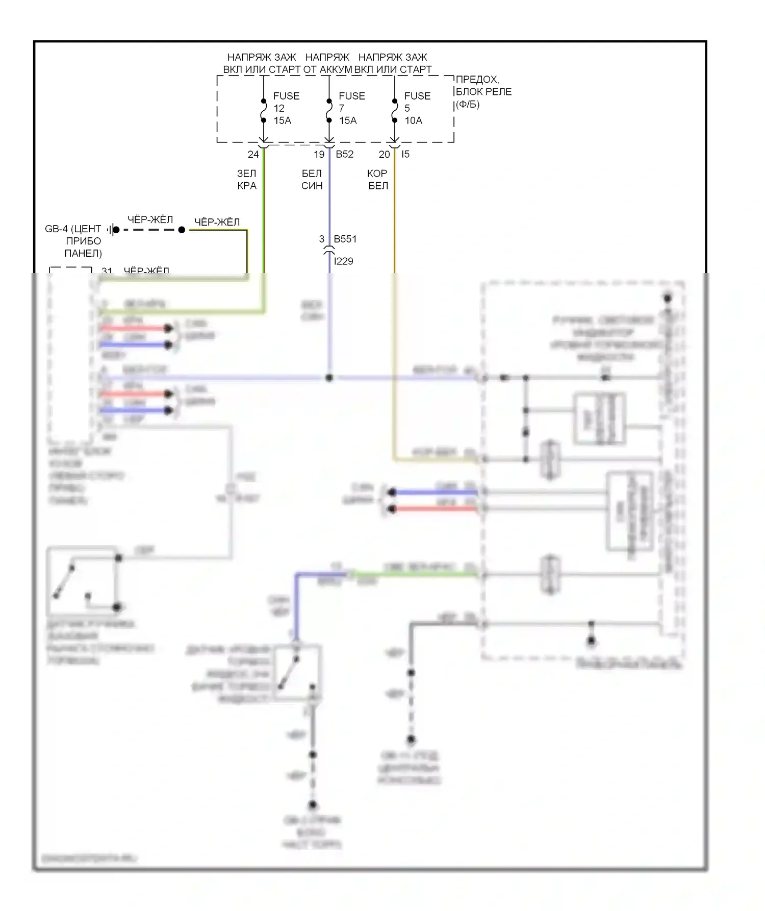 XV Subaru GP (2011-2016): Электросхема растормаживания стояночного тормоза 