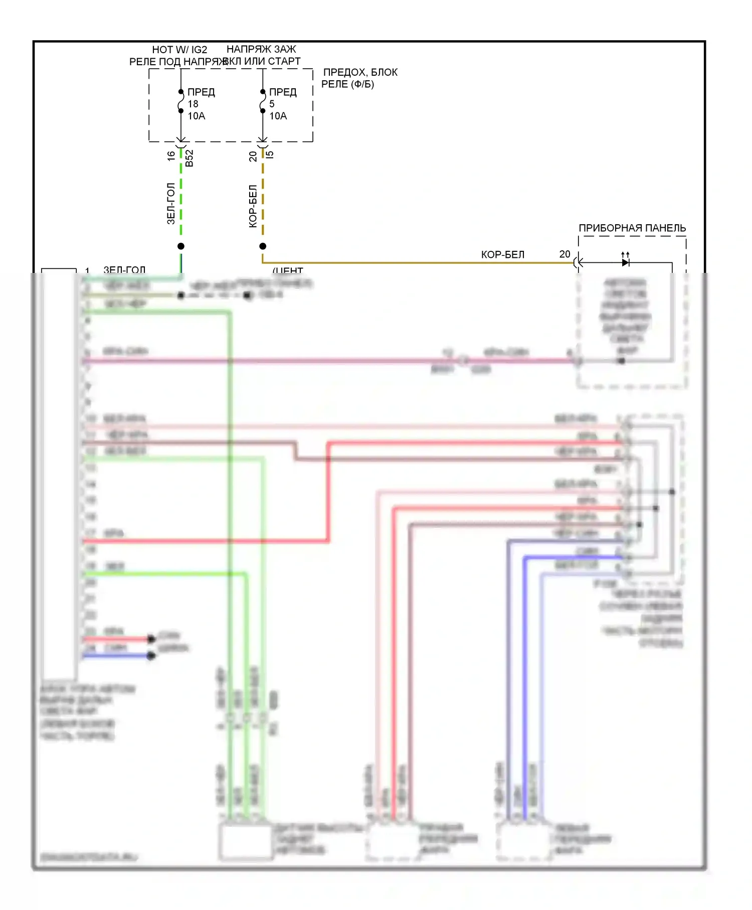 XV Subaru GP (2011-2016): Электросхема корректора фар, без hev 