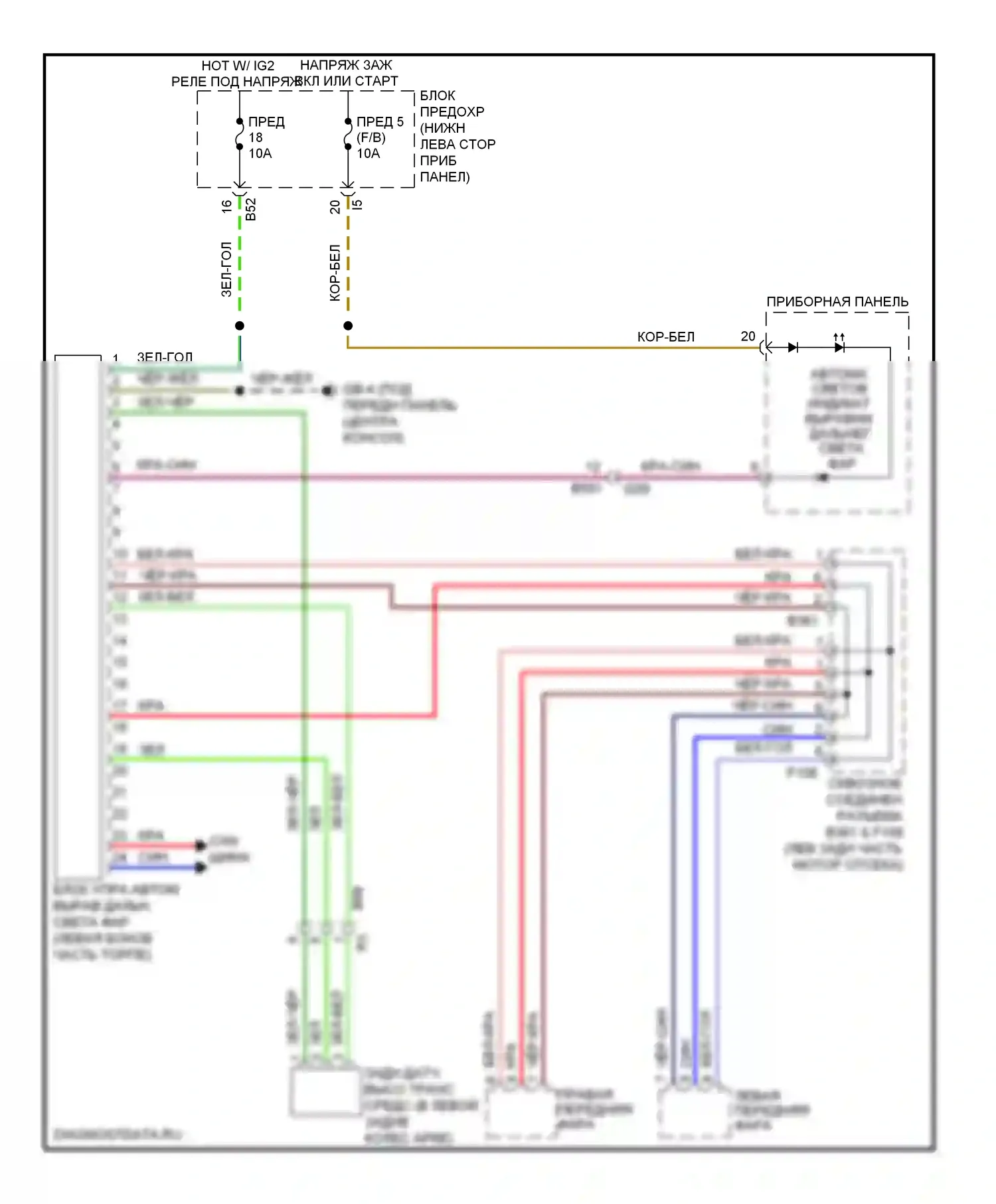 XV Subaru GP (2011-2016): Электросхема корректора фар, с hev 