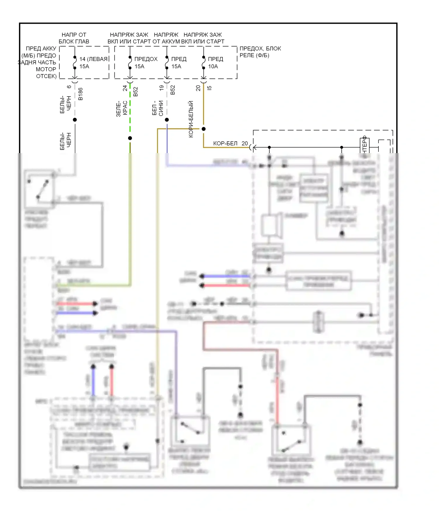 XV Subaru GP (2011-2016): Электросхема звонка, без hev 