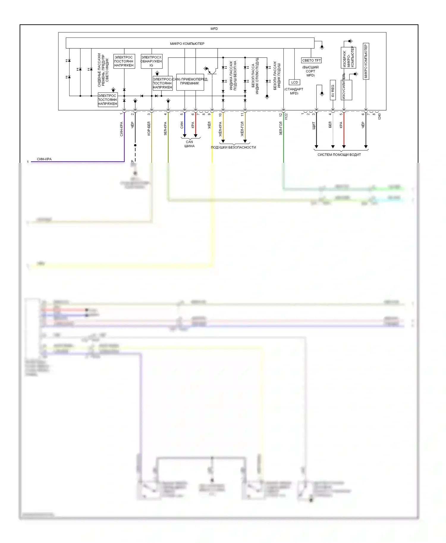 XV Subaru GP (2011-2016): Электросхема приборной панели, без hev (2 из 3) 