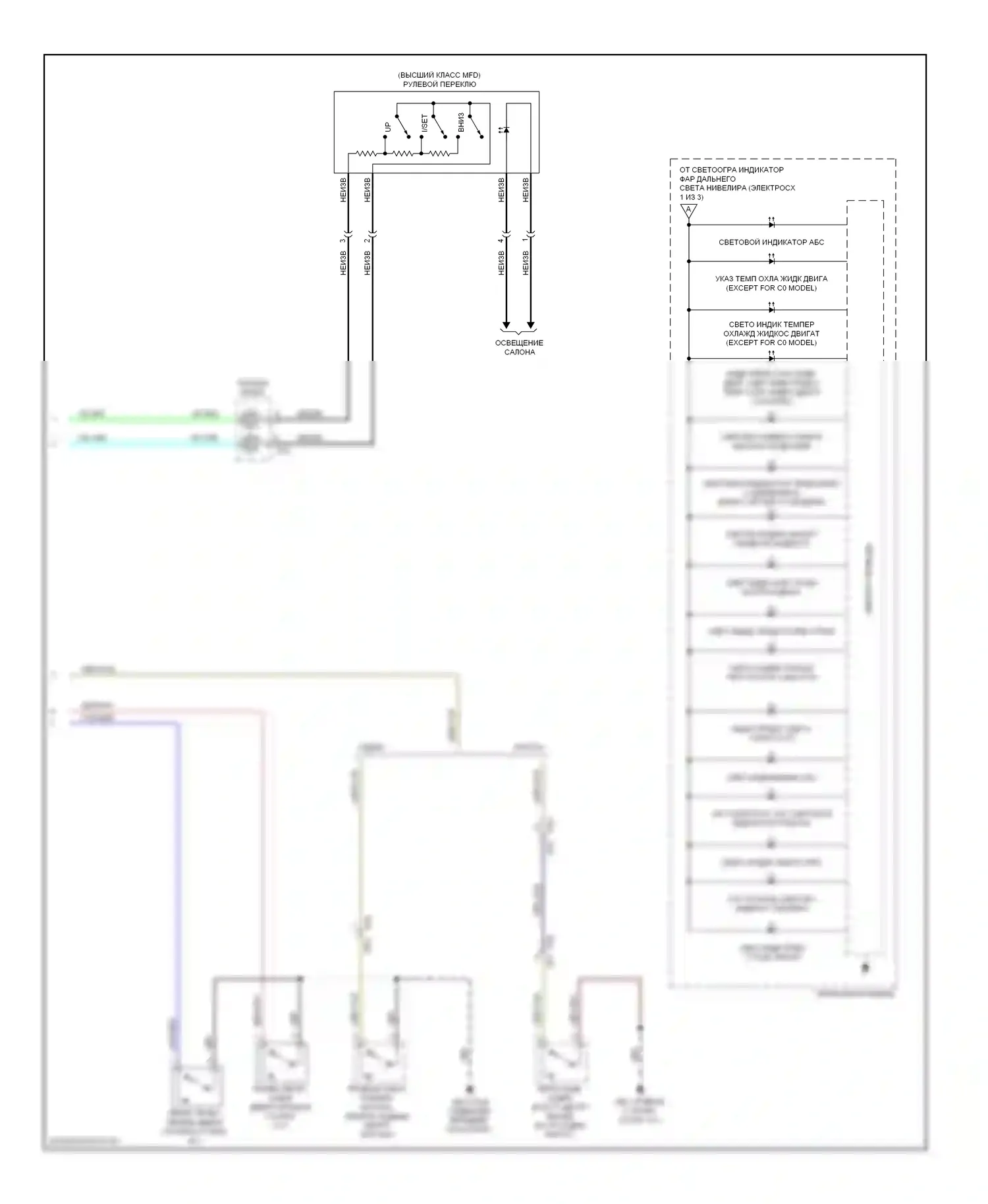 XV Subaru GP (2011-2016): Электросхема приборной панели, без hev (3 из 3) 