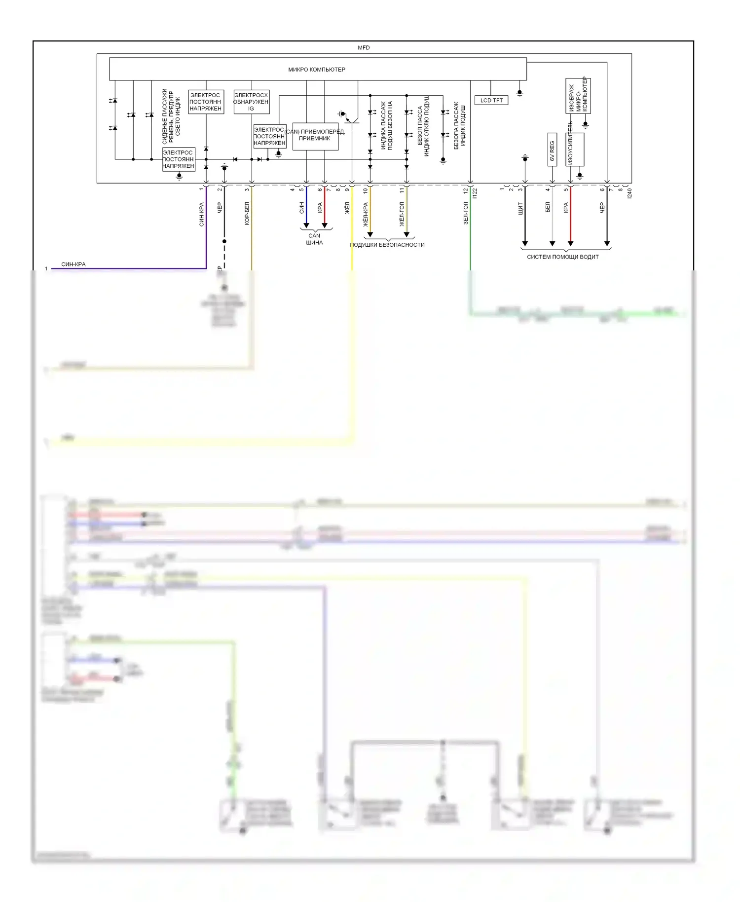 XV Subaru GP (2011-2016): Электросхема приборной панели, с hev (2 из 3) 