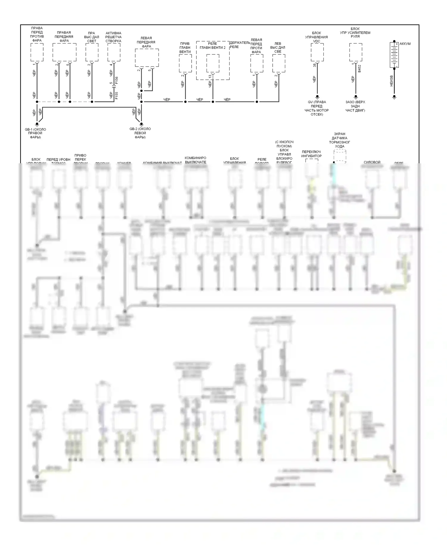 XV Subaru GP (2011-2016): Электросхема распределения массы, с hev (1 из 3) 