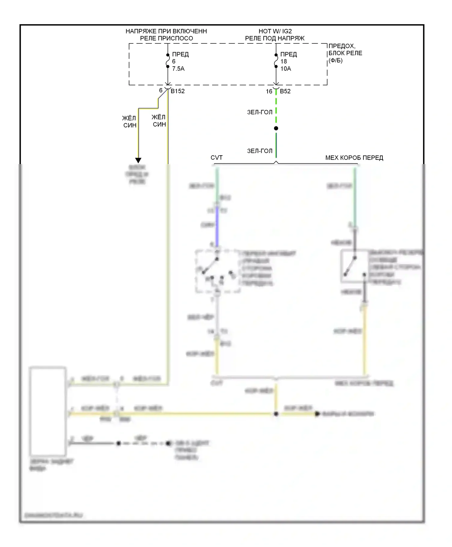 XV Subaru GP (2011-2016): Автоматическая электросхема дневного/ночного зеркала, без hev 
