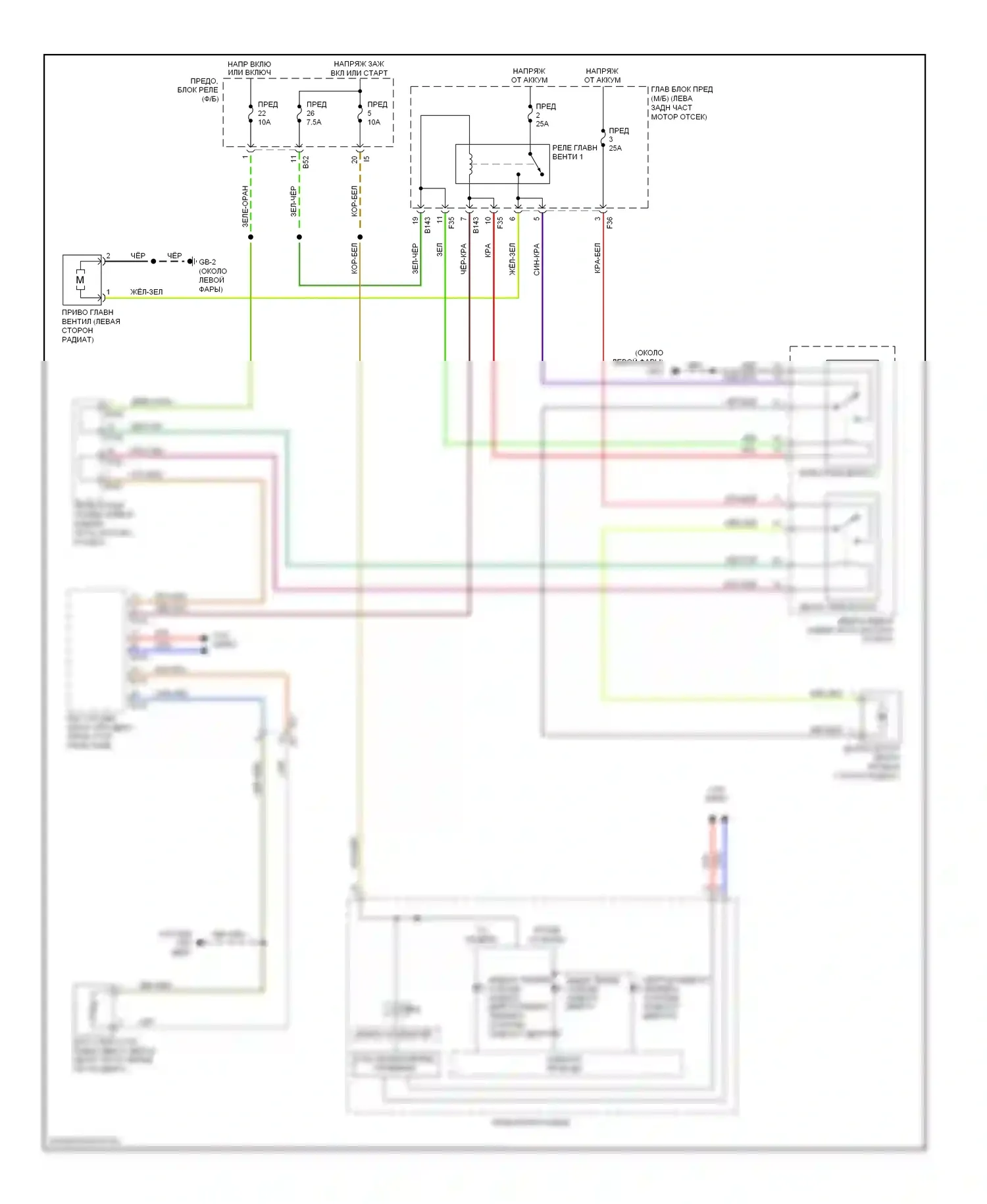 XV Subaru GP (2011-2016): Электросхема вентилятора охлаждения, без hev 