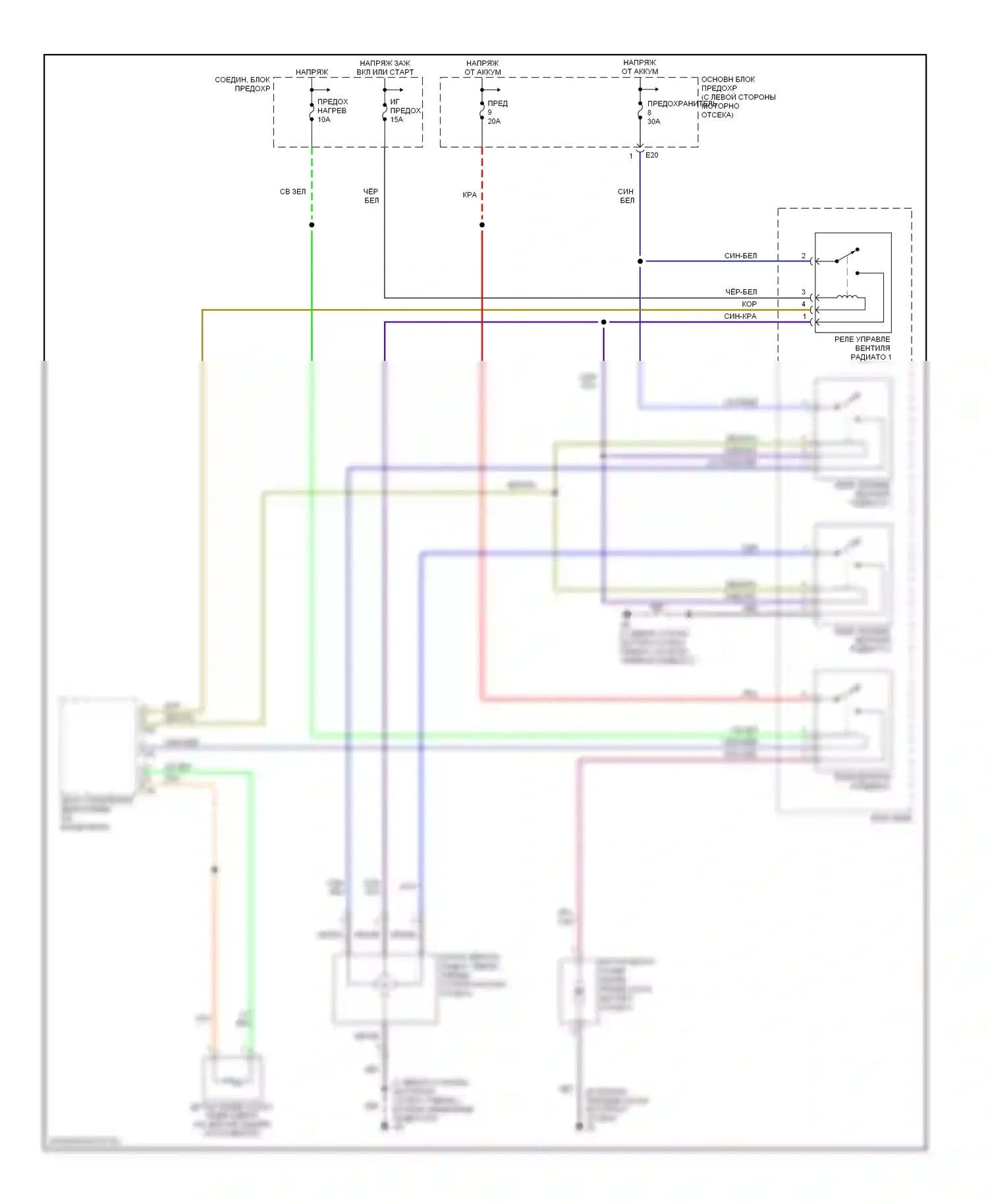 Aerio Suzuki I (2001-2007): Электросхема вентилятора охлаждения 