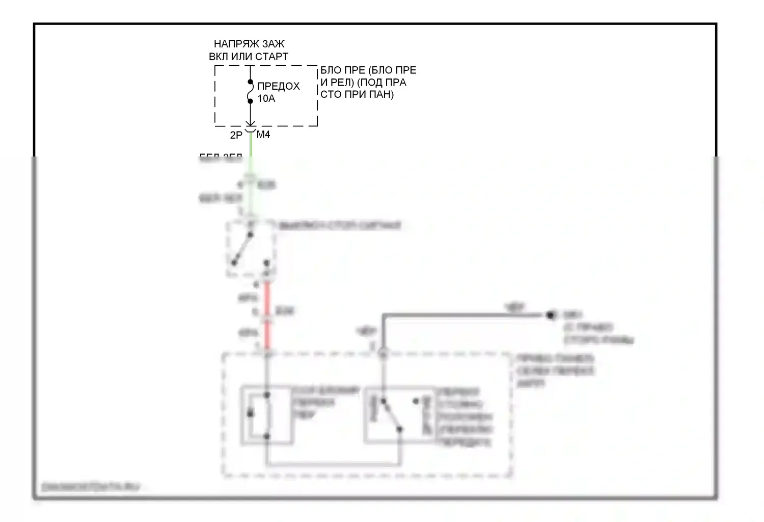 Equator Suzuki I (2008-2012): Электросхема блокировки селектора 