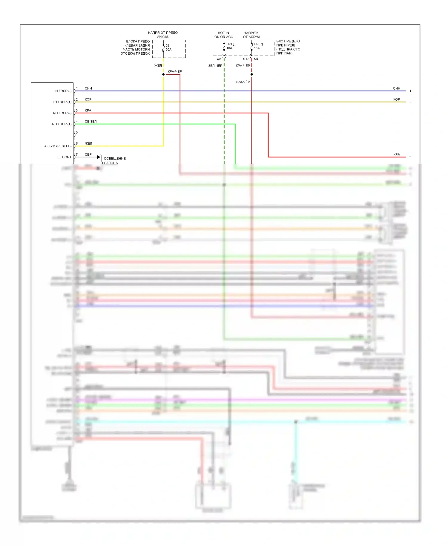 Equator Suzuki I (2008-2012): Электросхема проводных соединений магнитолы премиум-класса, кабина (1 из 2) 