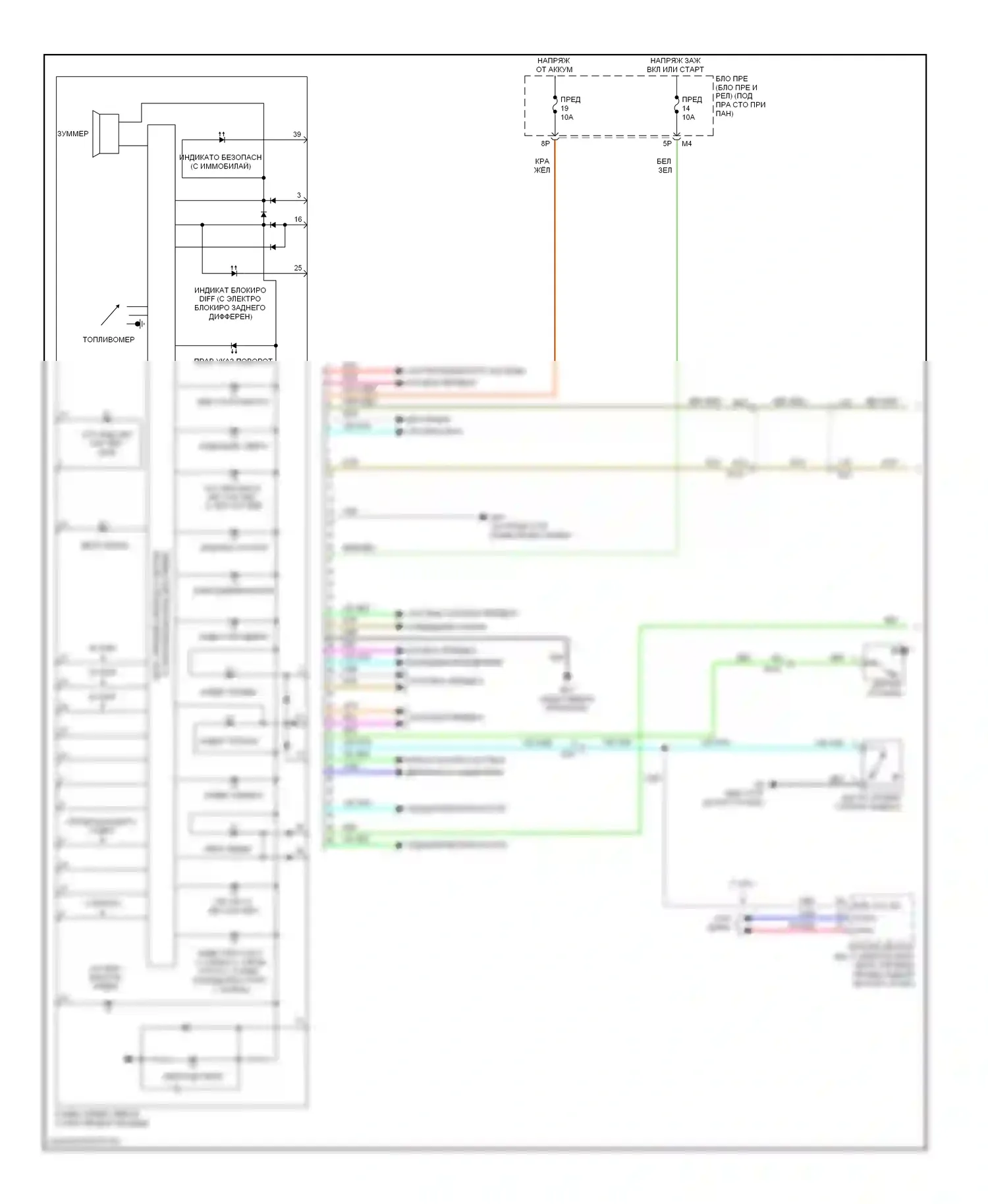 Equator Suzuki I (2008-2012): Электросхема приборной панели (1 из 2) 