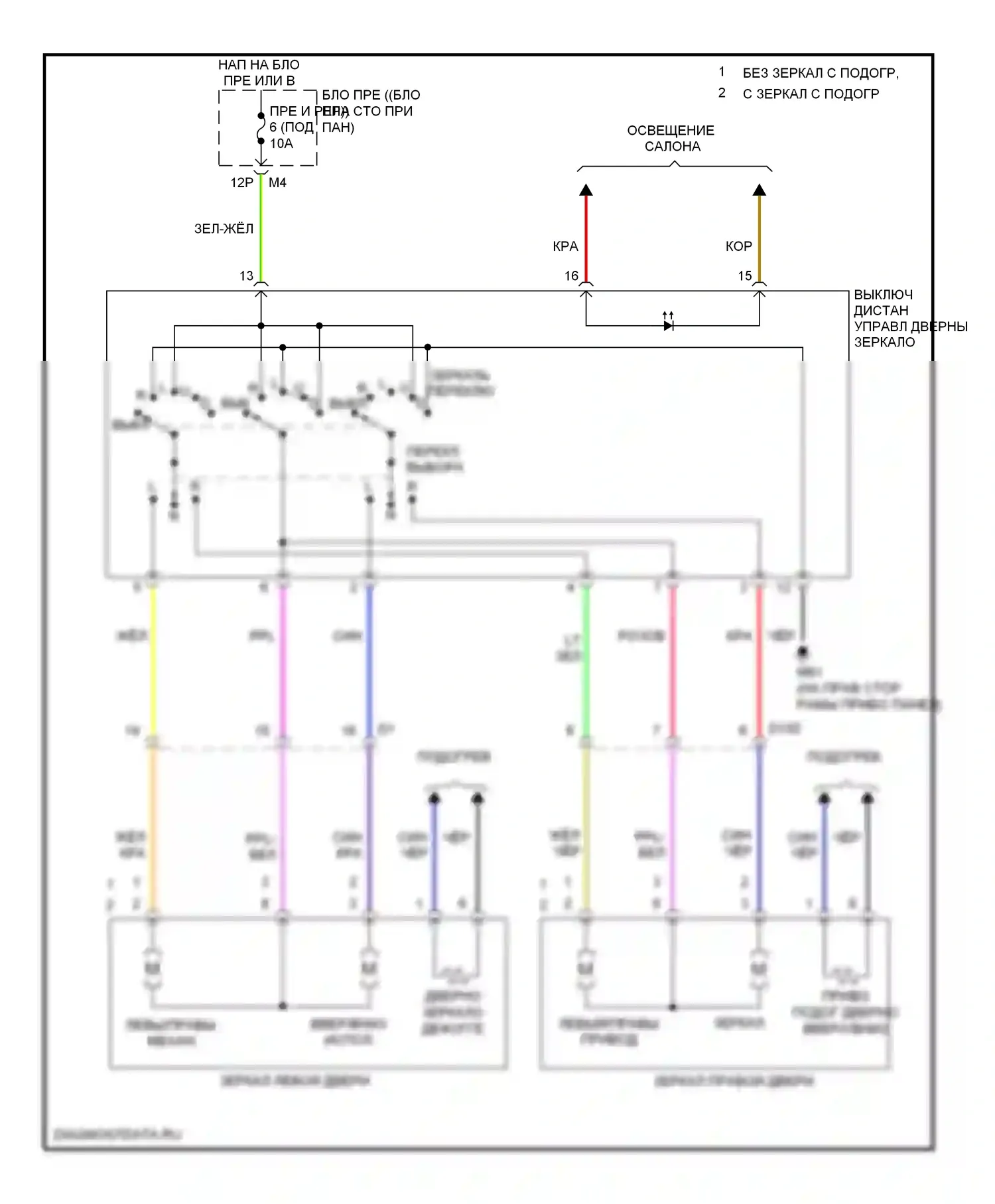 Equator Suzuki I (2008-2012): Электросхема силового зеркала 