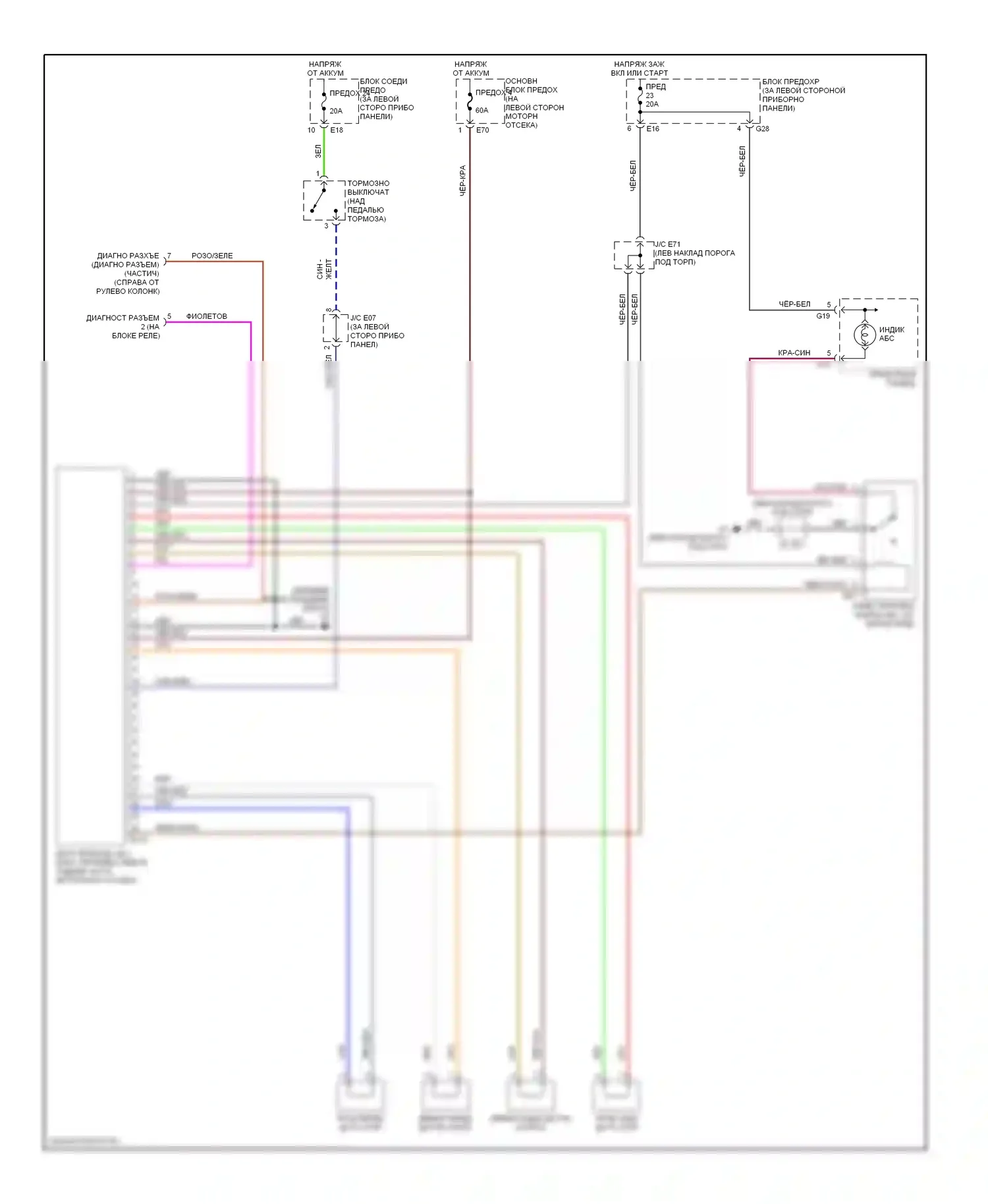 Esteem Suzuki I (1995-2004): Электросхемы антиблокировочной системы abs 