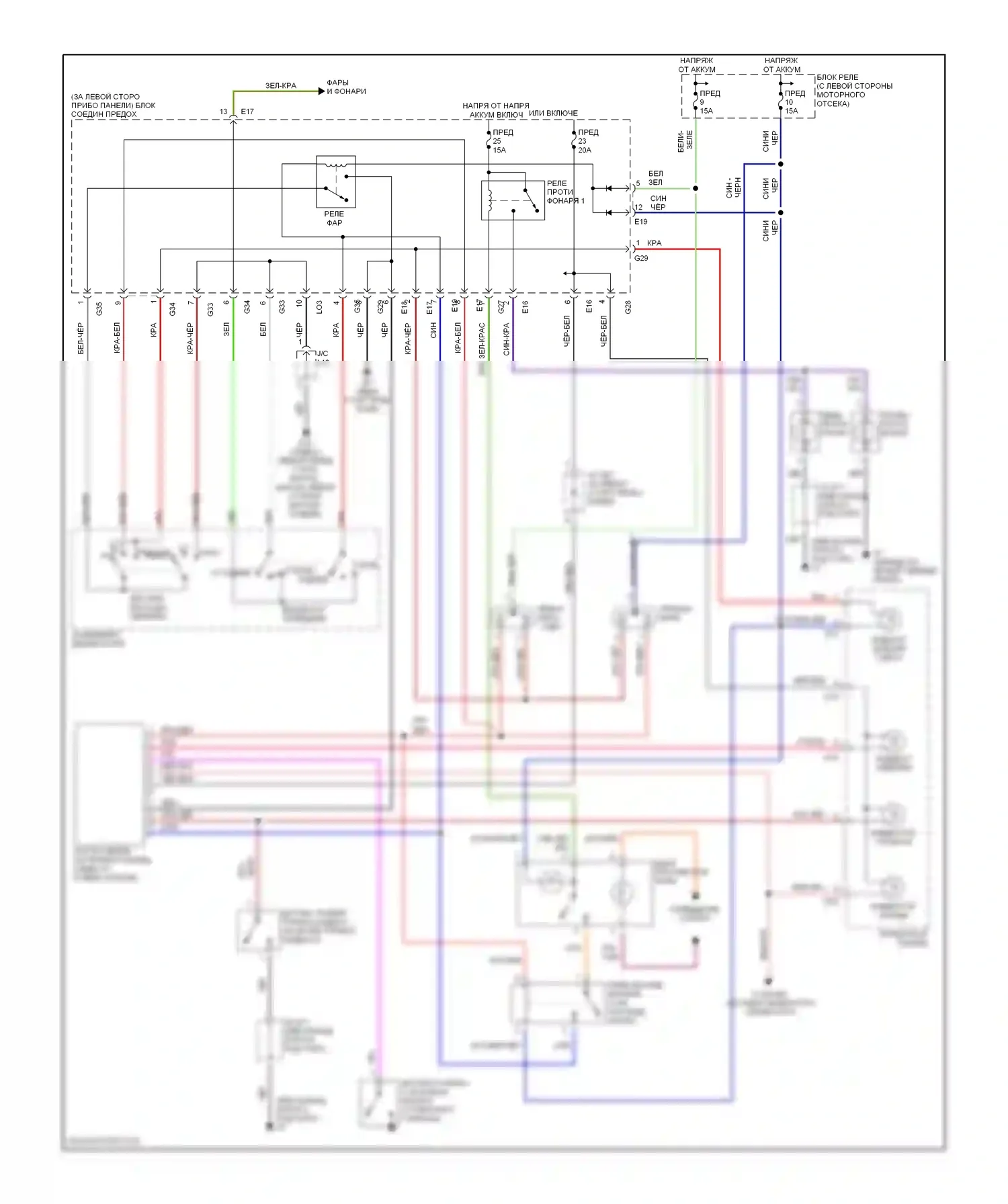 Esteem Suzuki I (1995-2004): Электросхема фар 