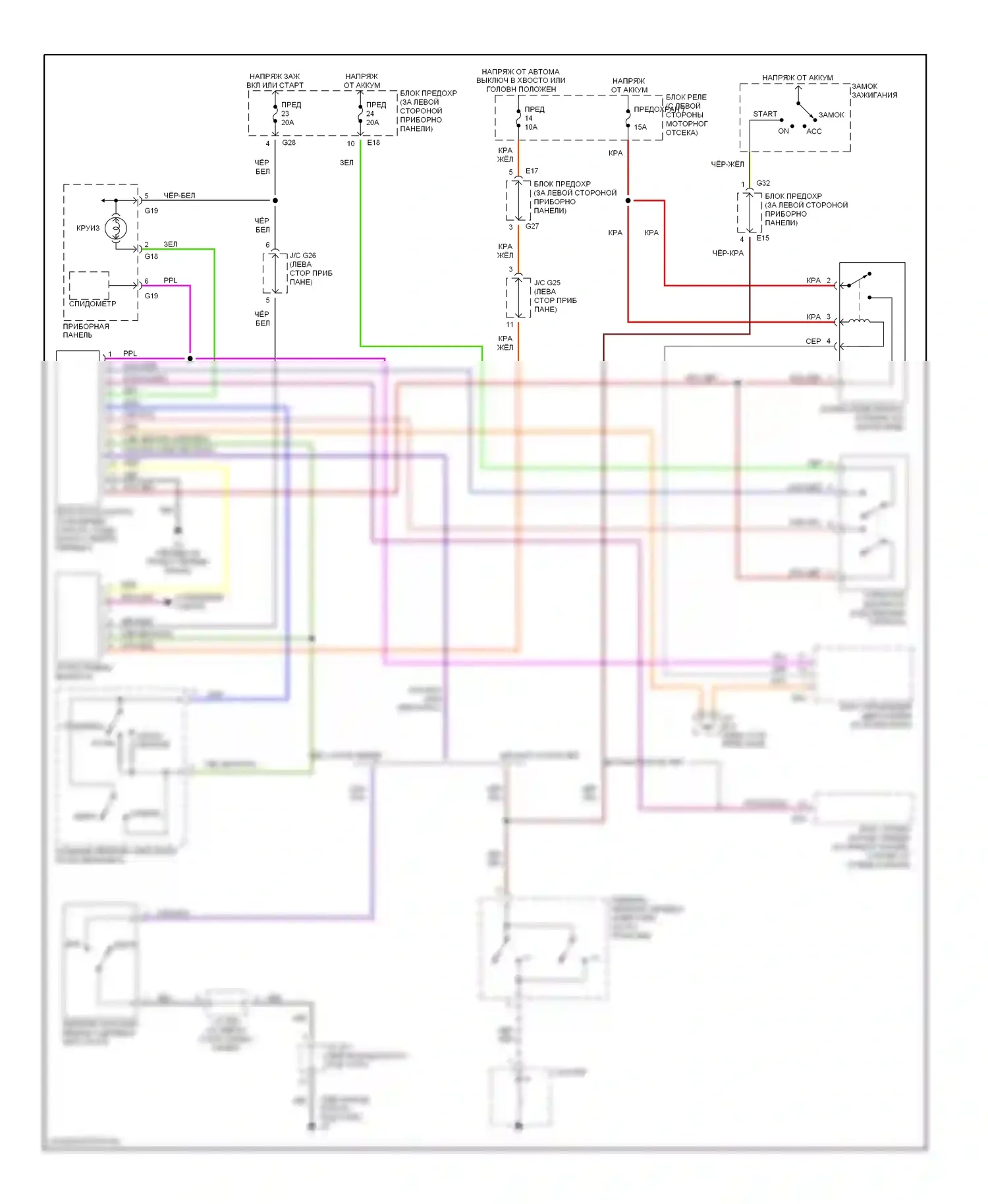 Esteem Suzuki I (1995-2004): Электросхема круиз-контроля 
