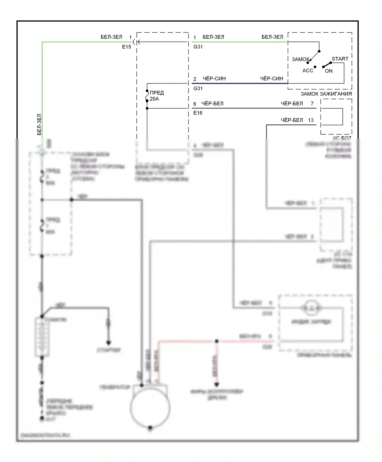 Esteem Suzuki I (1995-2004): Электросхема генератора 