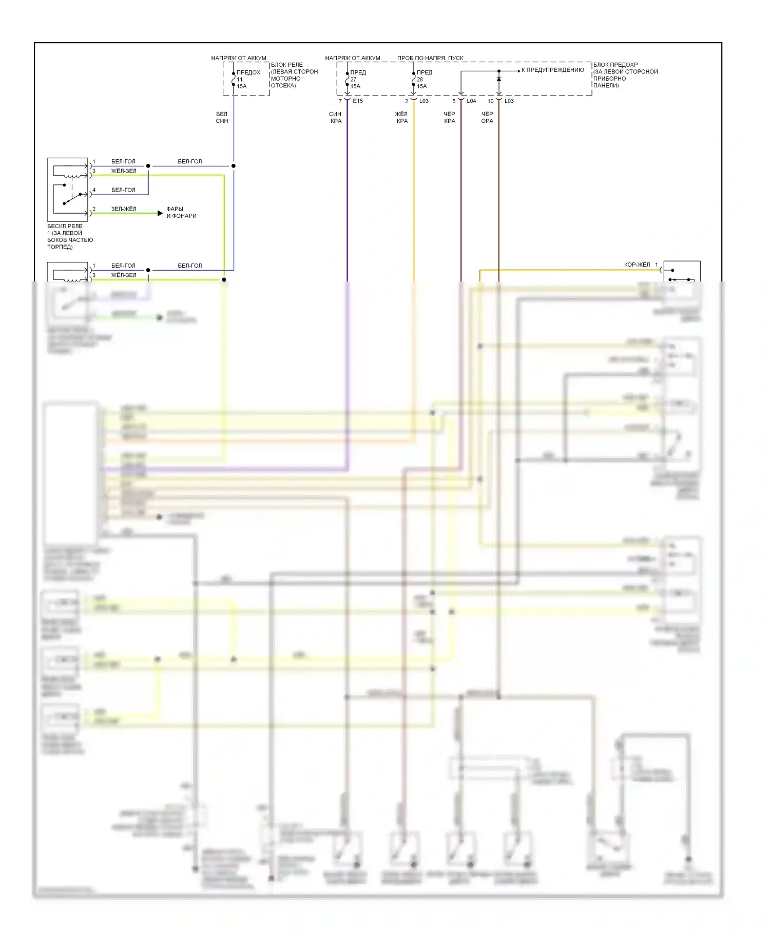 Esteem Suzuki I (1995-2004): Электросхема замка двери питания, со стандартным бесключевым доступом 