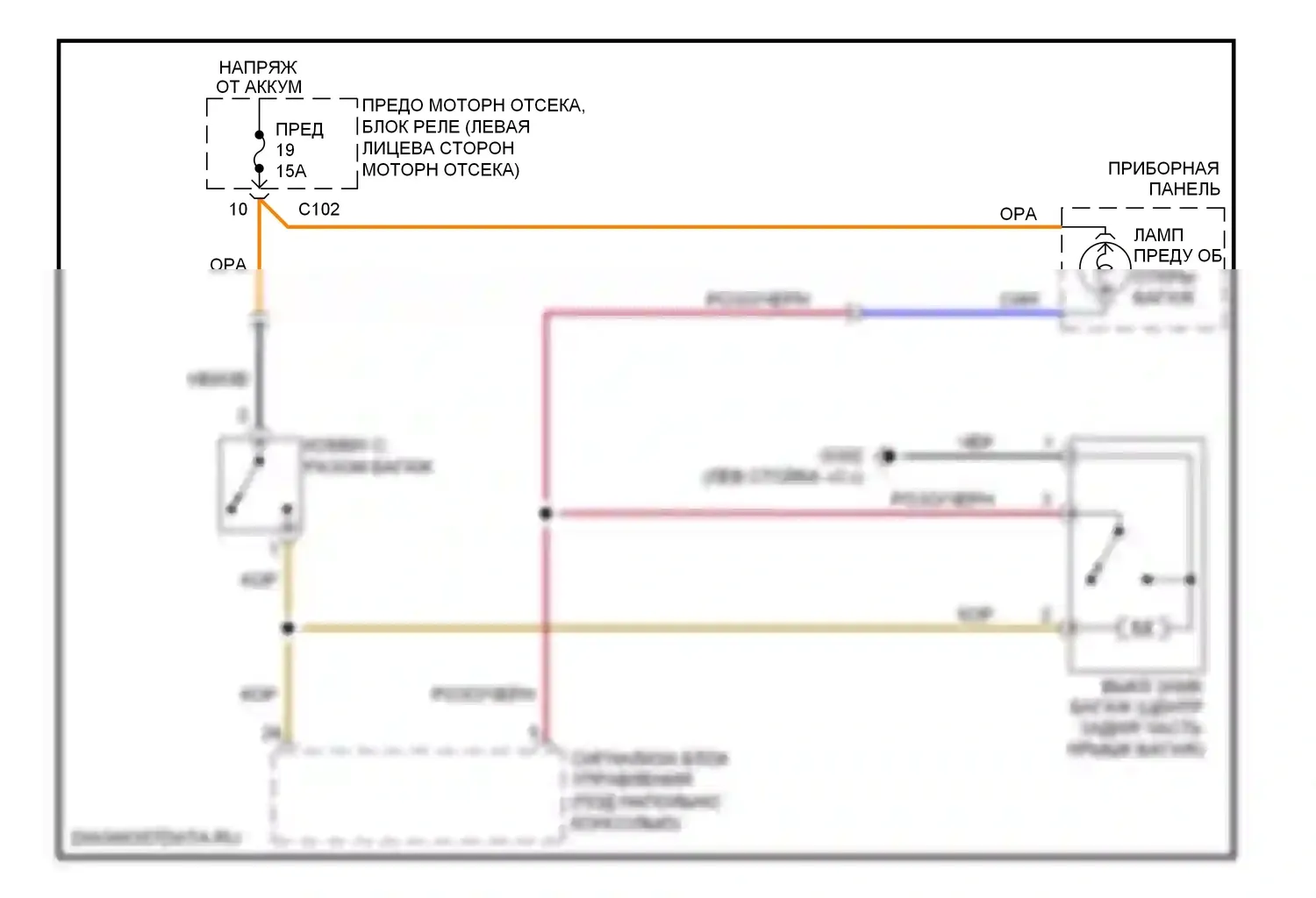 Forenza Suzuki I (2003-2008): Электросхема багажника, двери багажника, лючка топливного бака 