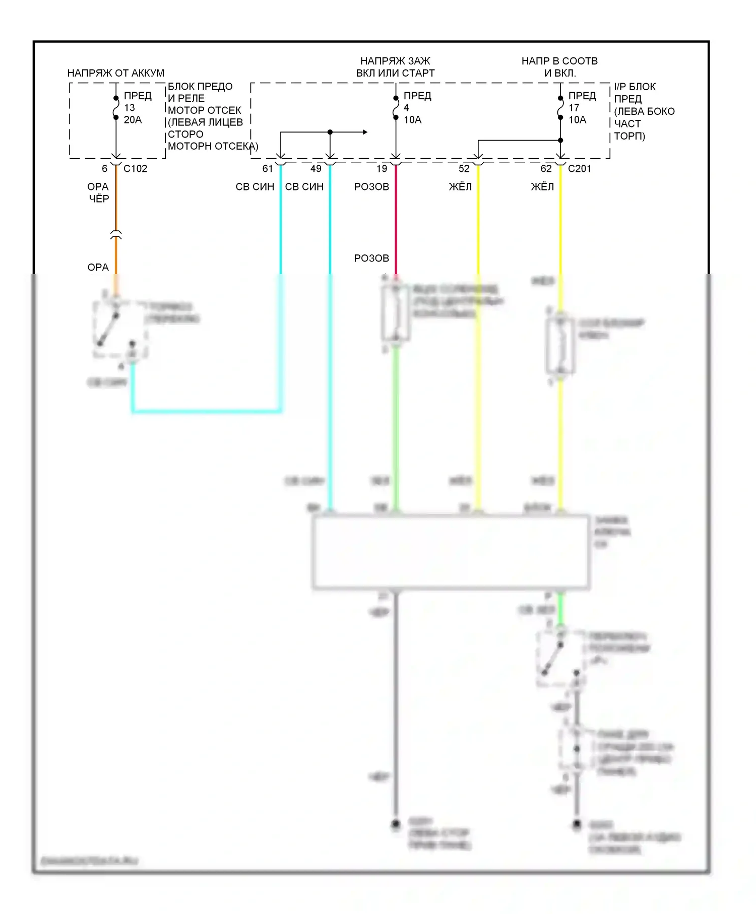 Forenza Suzuki I (2003-2008): Электросхема блокировки селектора 