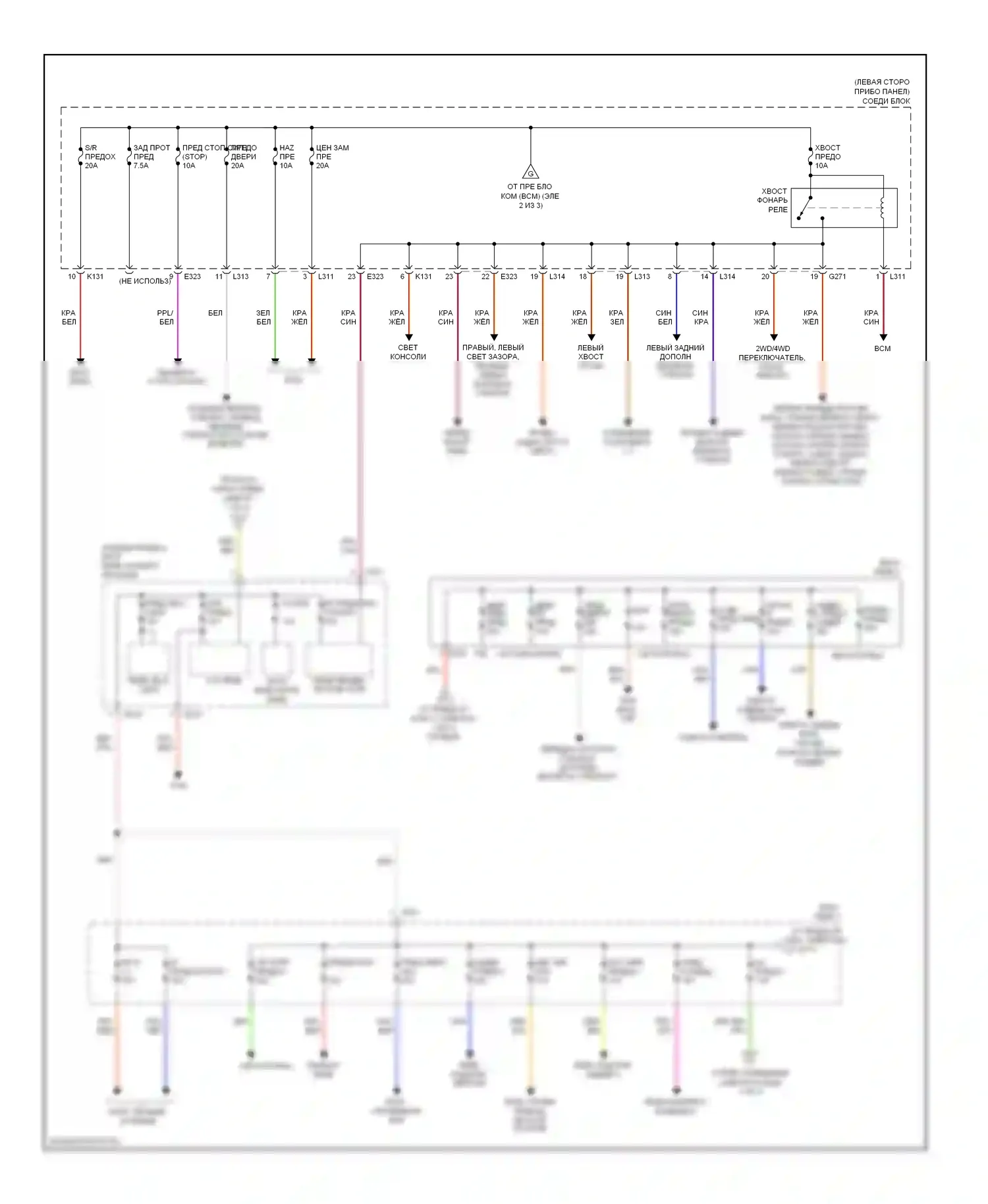Kizashi Suzuki I (2009-2014): Электросхема блока предохранителей реле (3 из 3) 