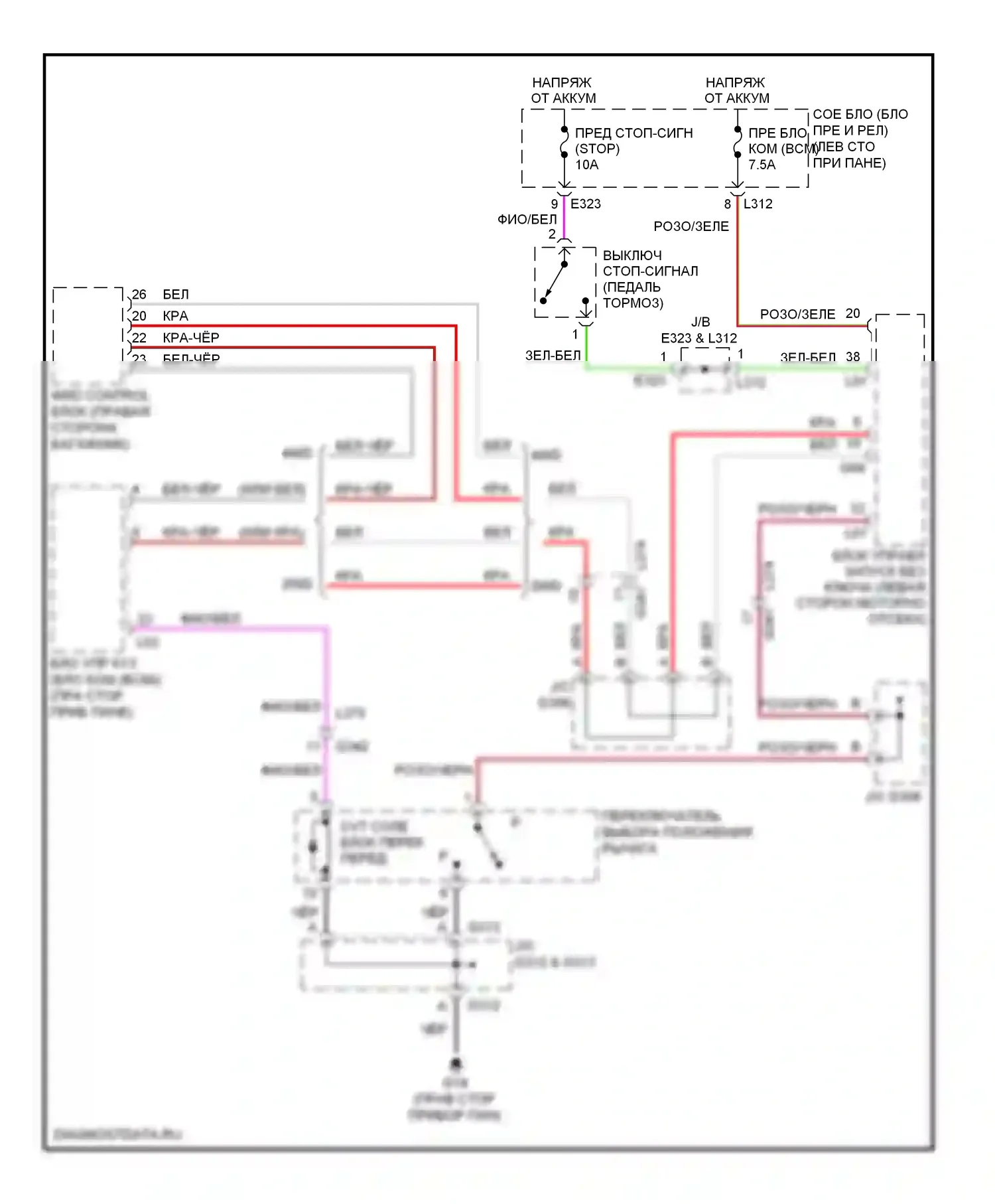 Kizashi Suzuki I (2009-2014): Электросхема блокировки селектора 