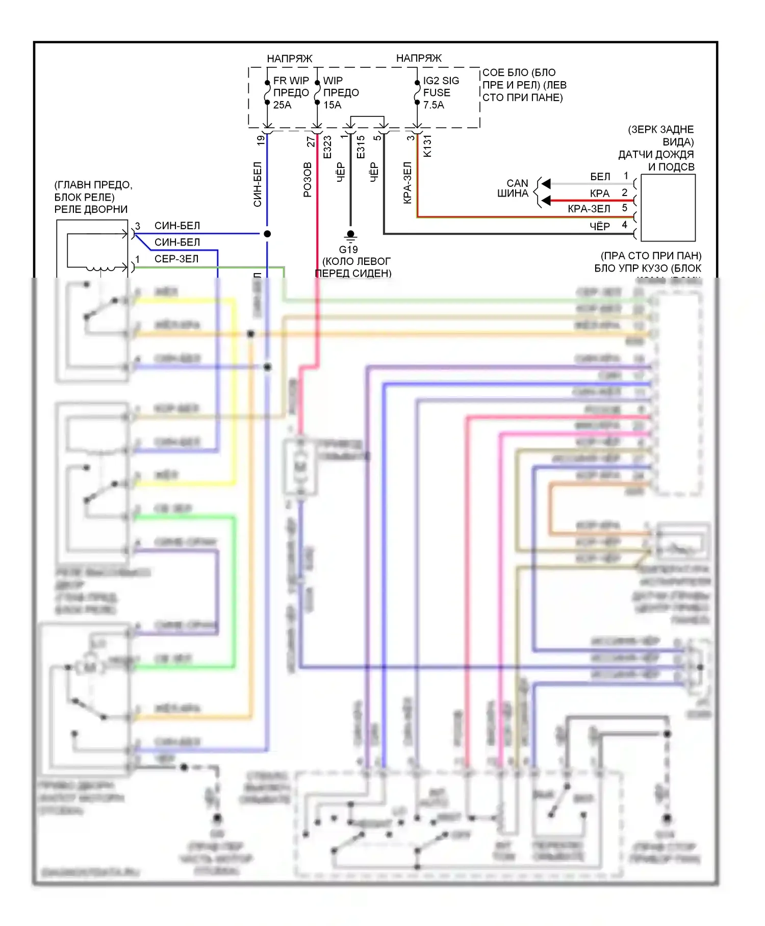 Kizashi Suzuki I (2009-2014): Дворники и омыватели электросхема 
